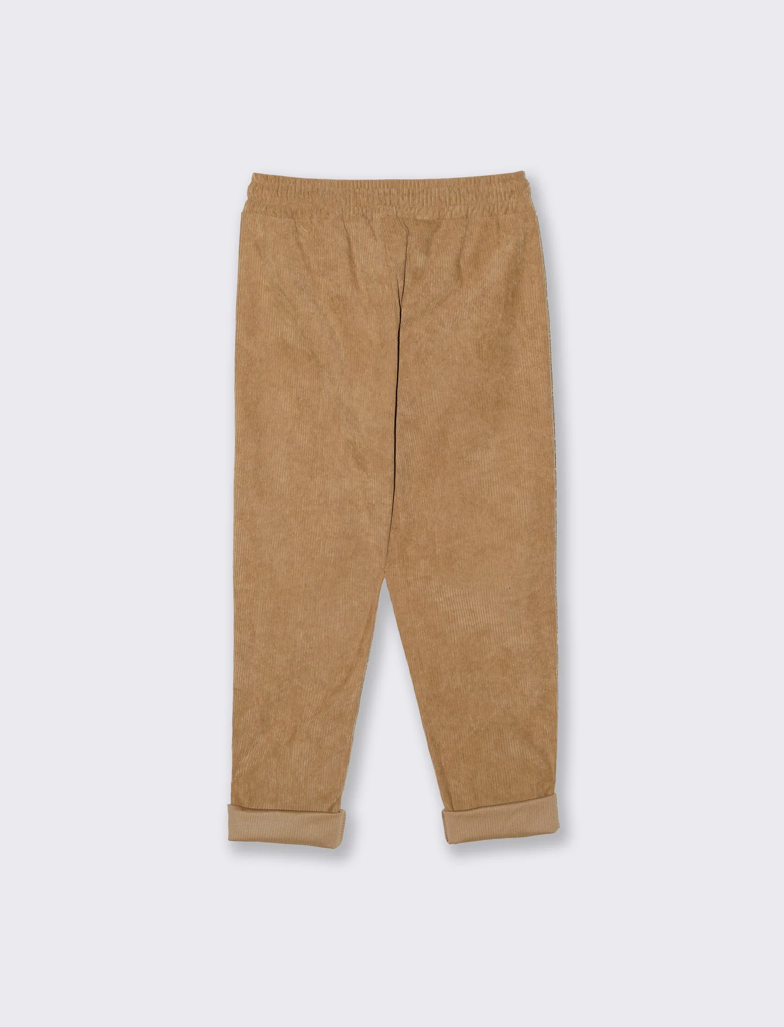 Pantalone con elastico in velluto - Cammello - Image 2