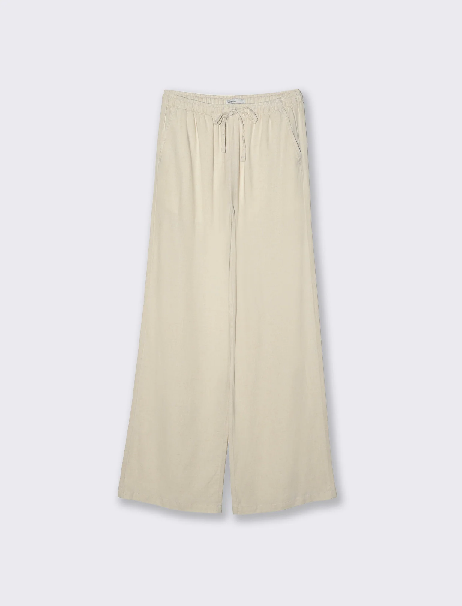 Pantalone con elastico in vita da donna - Beige corda - Image 4