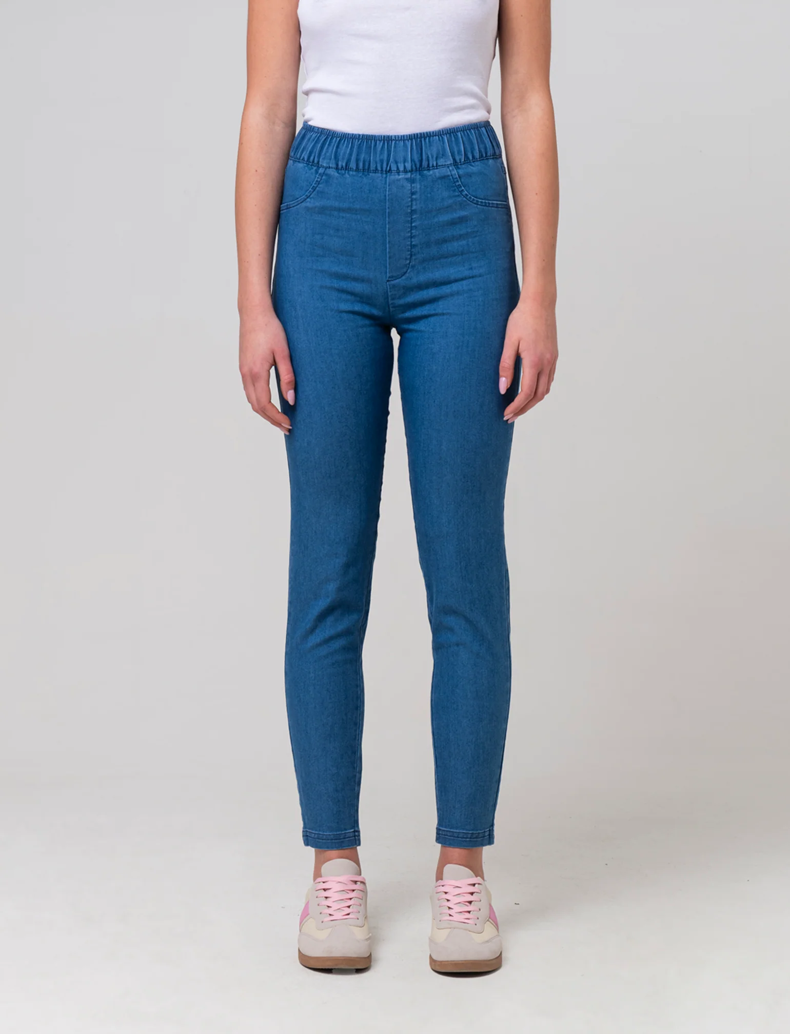 Pantalone con elastico in vita da donna - Denim