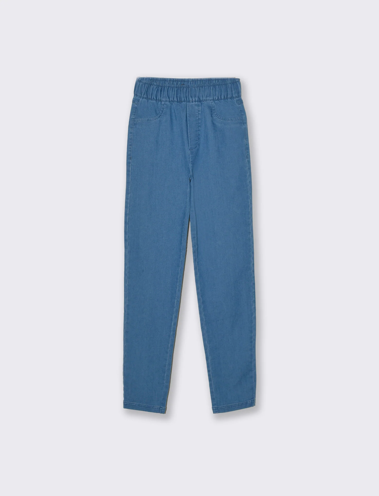 Pantalone con elastico in vita da donna - Denim - Image 4
