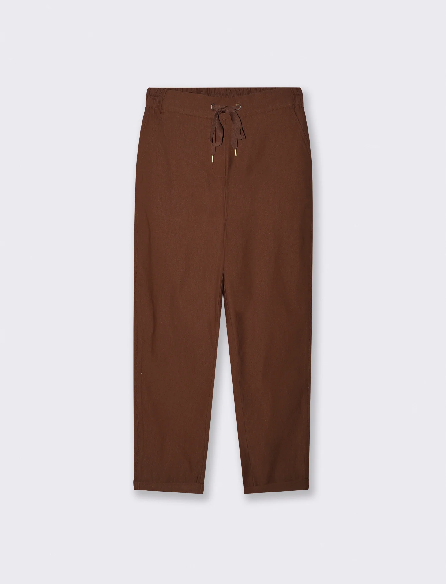 PANTALONE CON ELASTICO - Marrone cioccolato