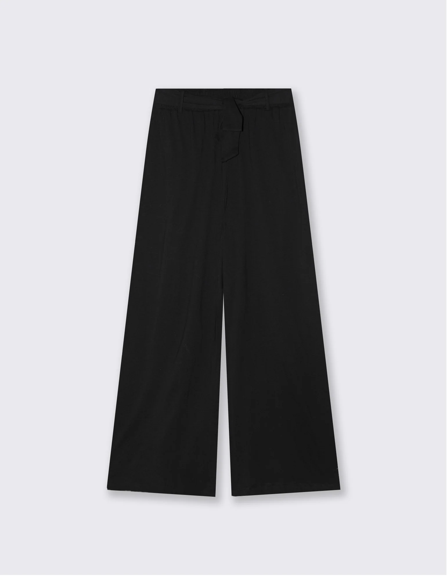 Pantalone con fusciacca e punto smock - Nero