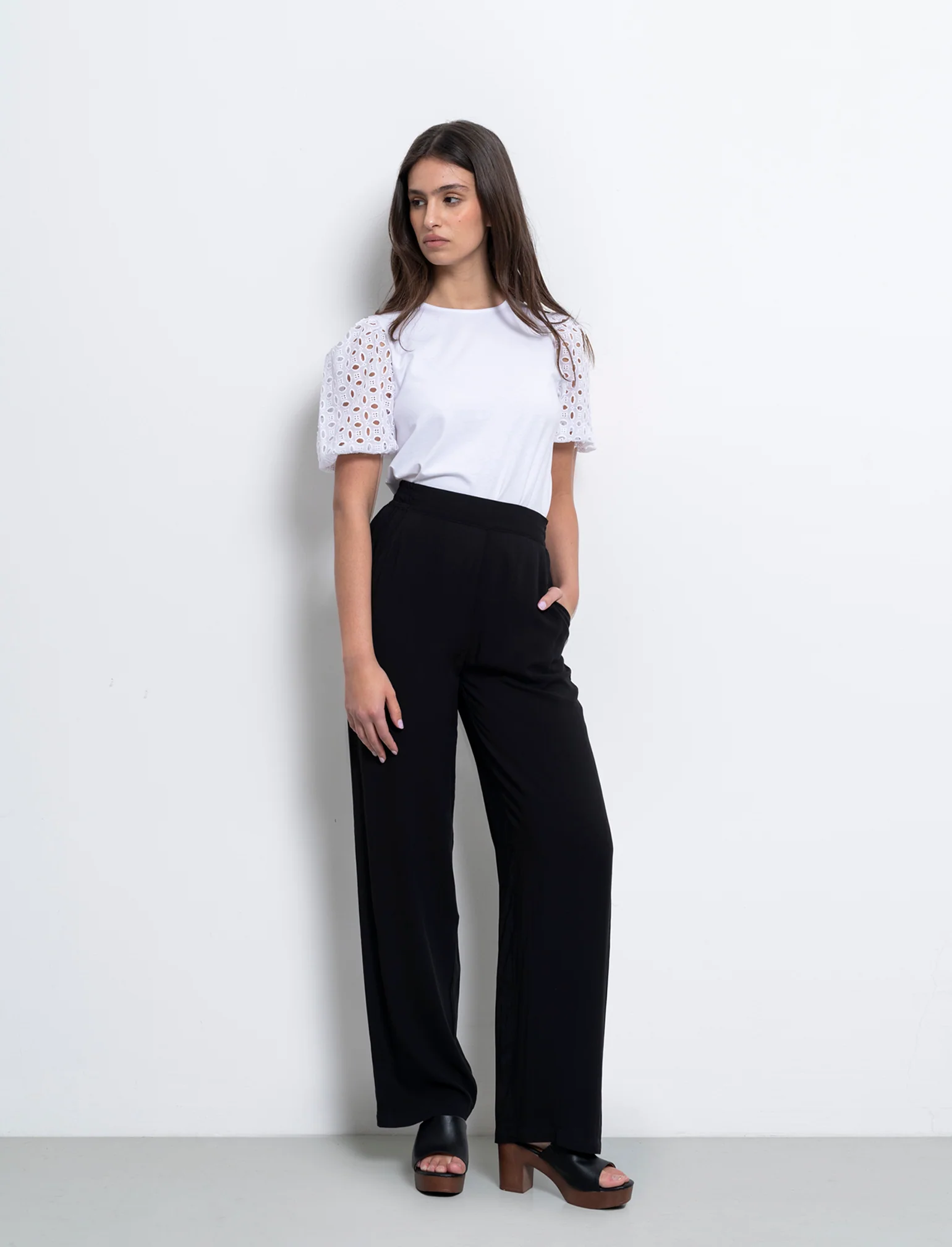 Pantalone con fusciacca in vita da donna - Nero - Image 3