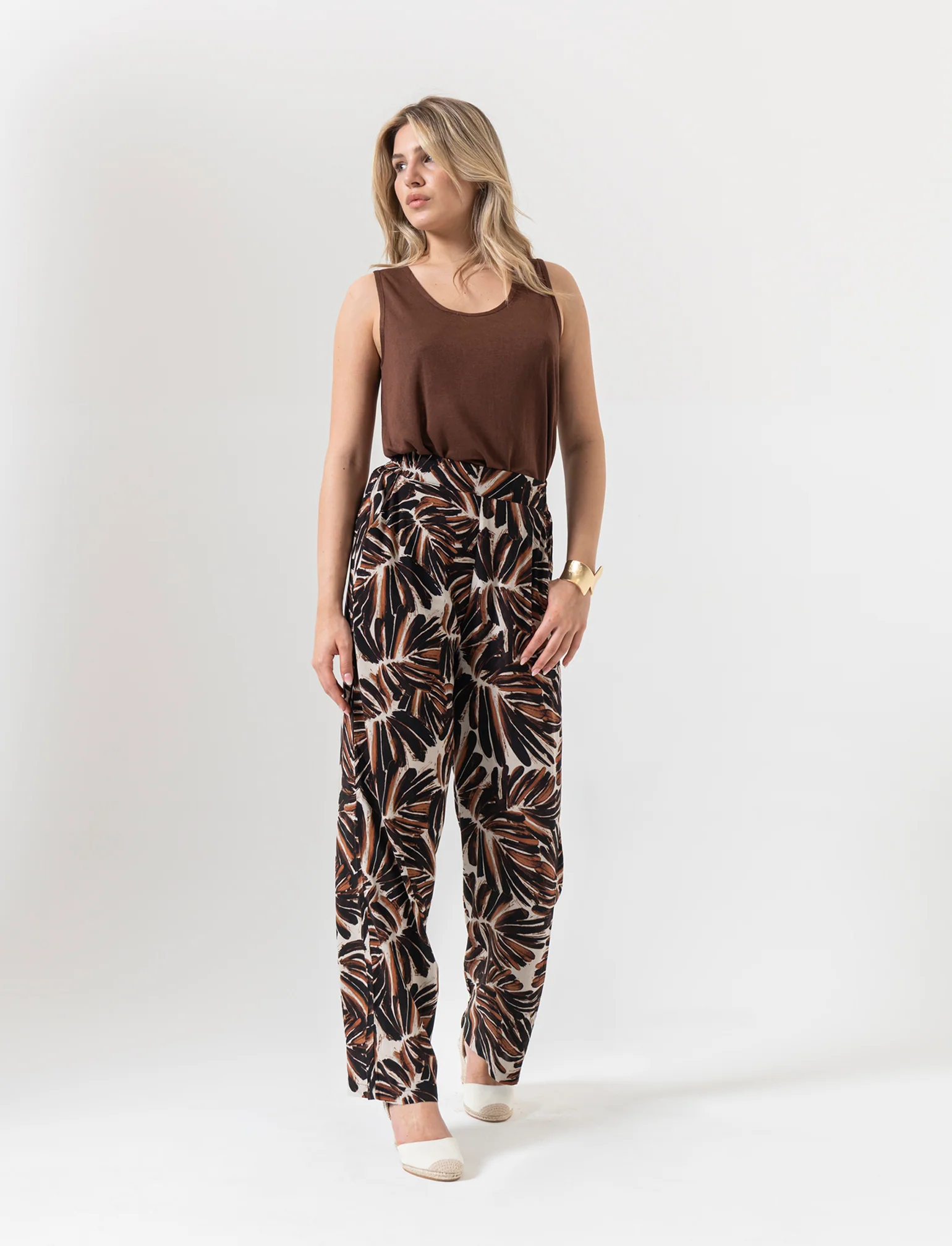Pantalone con fusciacca in vita da donna - var 1