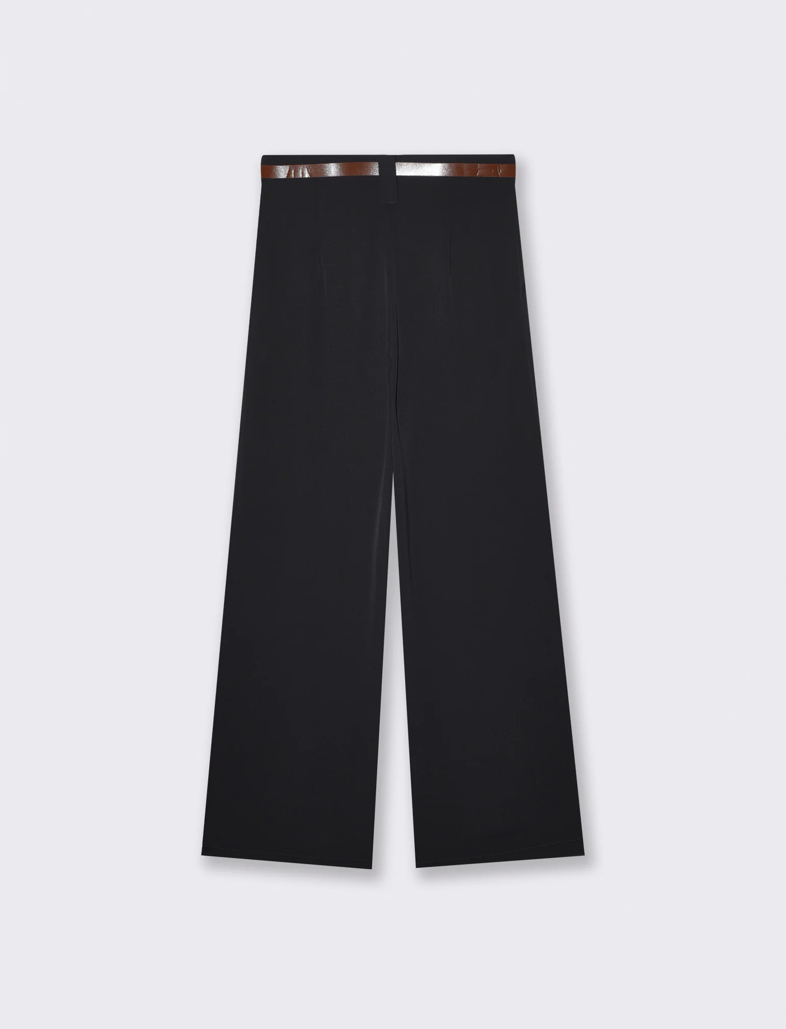 Pantalone con Pieghe e Cintura - Nero - Image 2