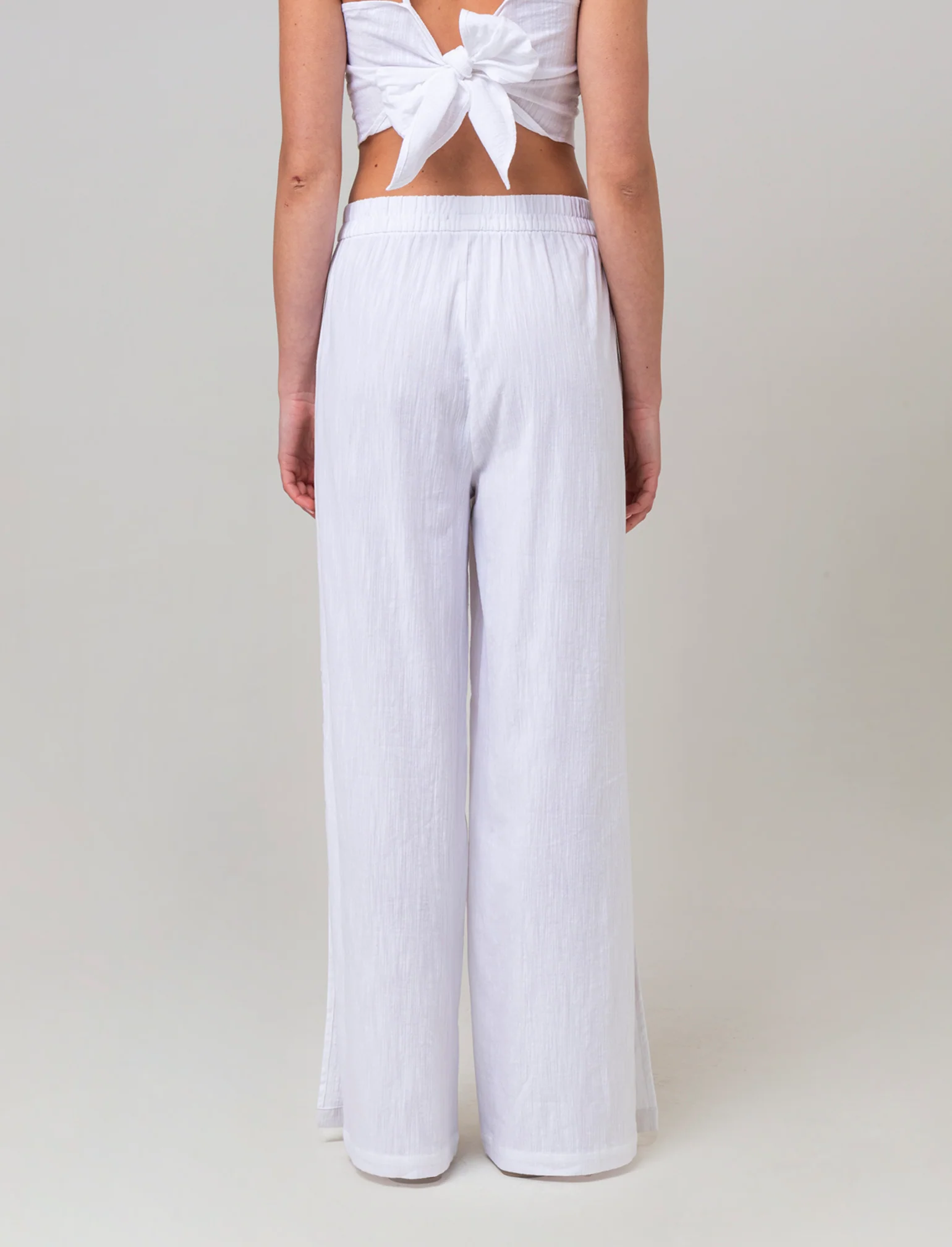 Pantalone con spacchi da donna - Bianco - Image 2