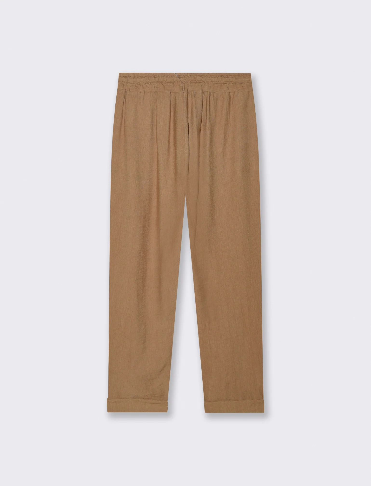Pantalone con tasche a toppe ed elastico in vita - Cammello - Image 4