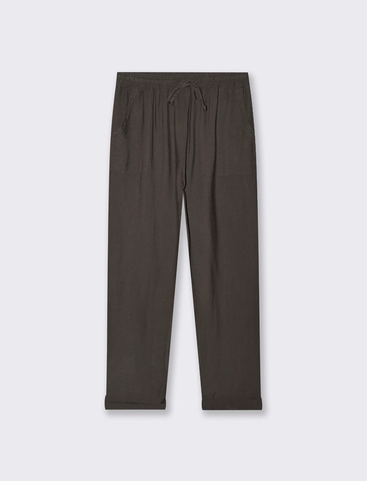 Pantalone con tasche a toppe ed elastico in vita - Moro - Image 3