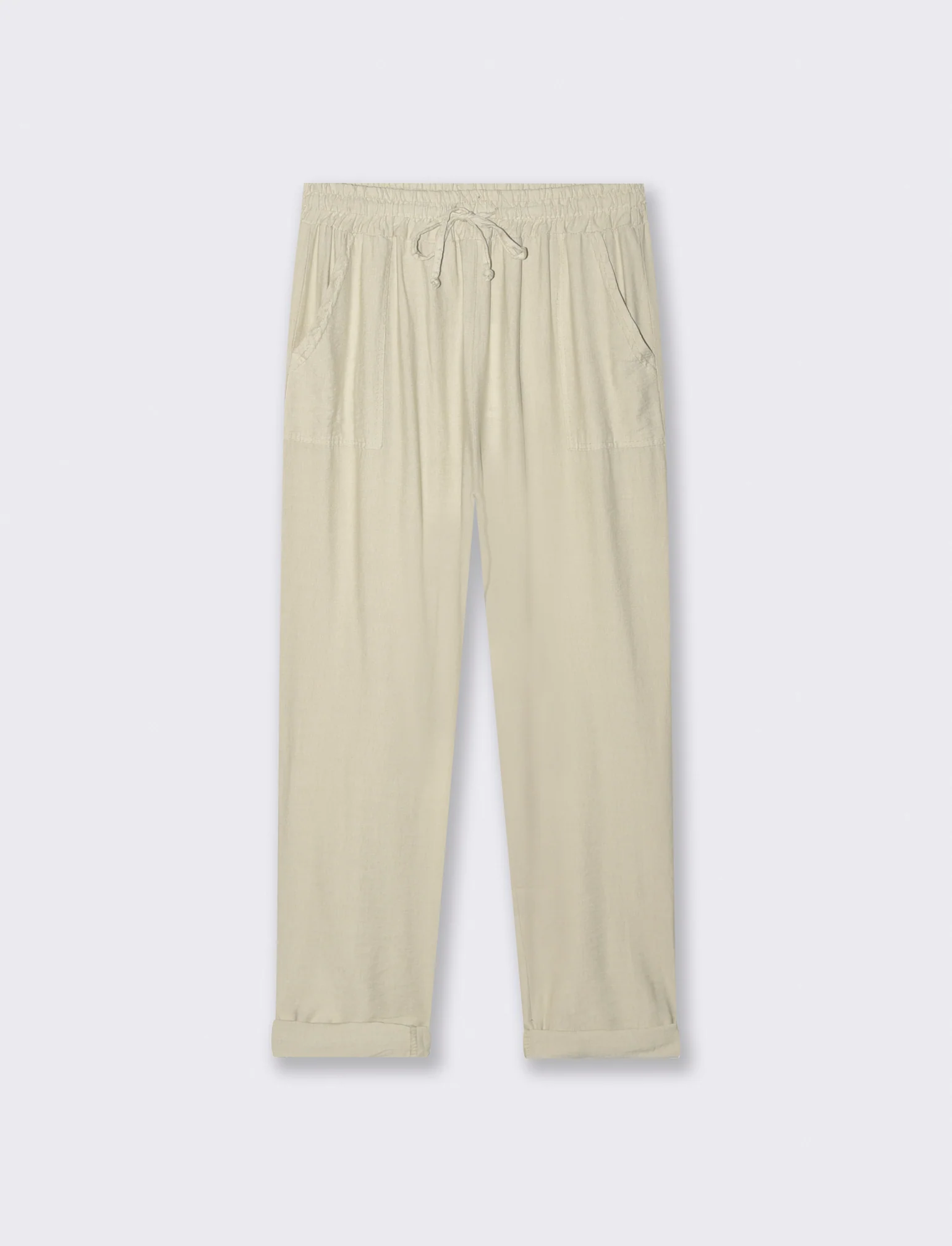 Pantalone con tasche a toppe ed elastico in vita - Sabbia - Image 3