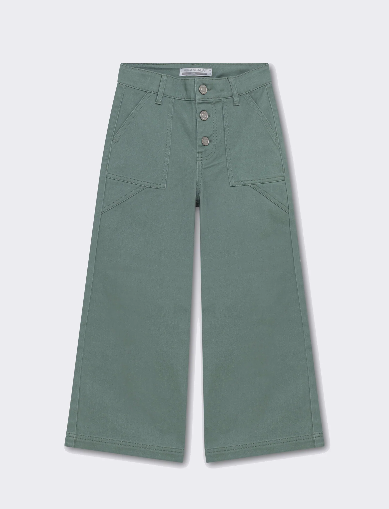 Pantalone con tascone da bambina - Verde
