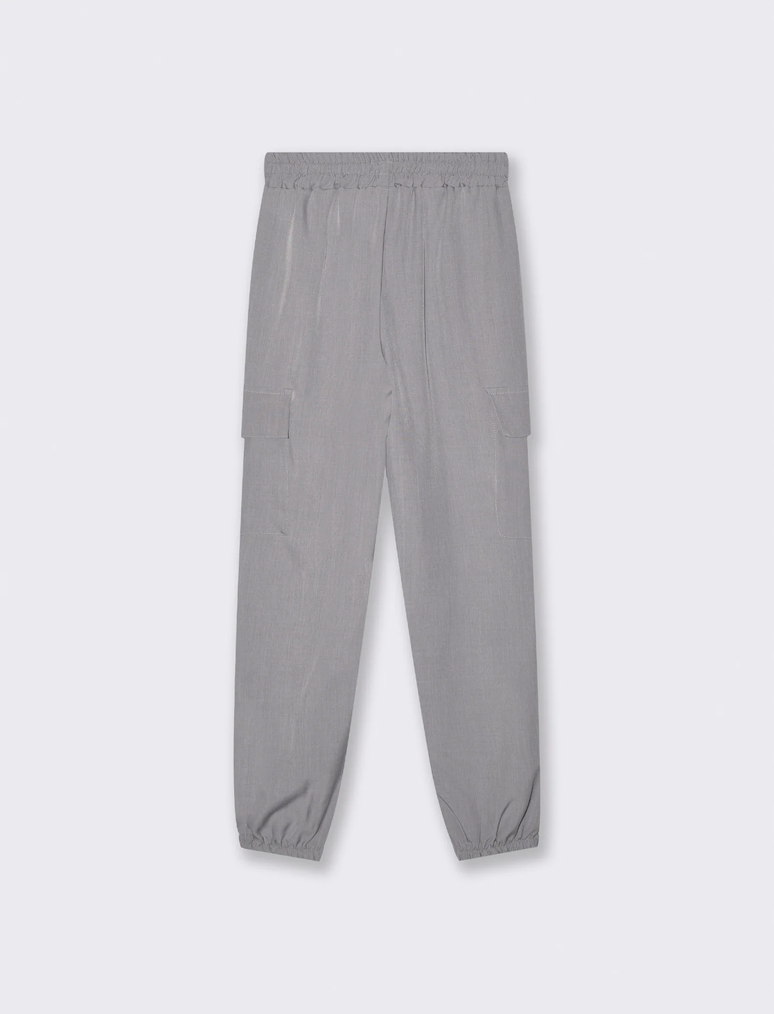 Pantalone con tasconi e coulisse - Grigio - Image 2
