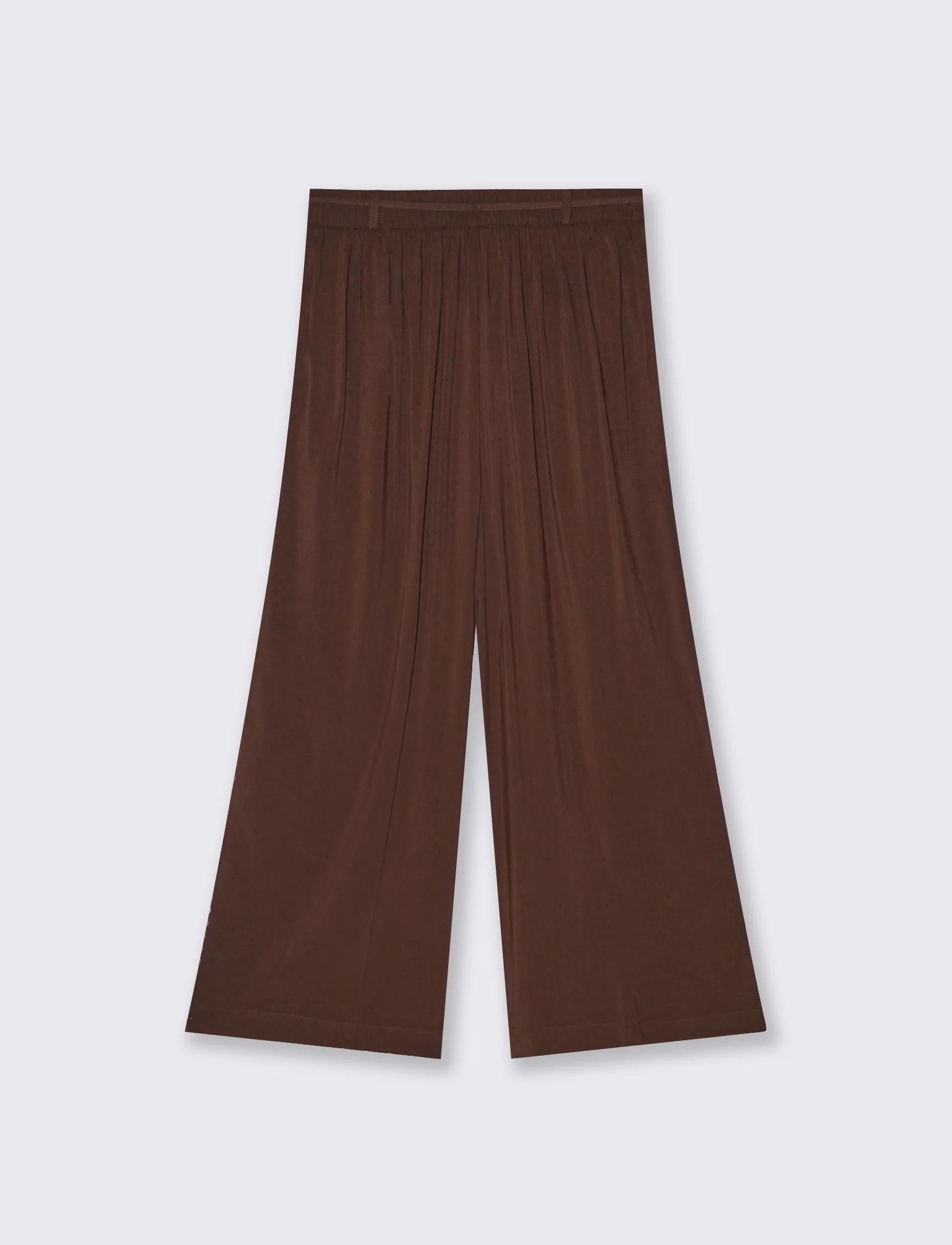 Pantalone Coulotte con Elastico e Coulisse - Marrone cioccolato - Image 2