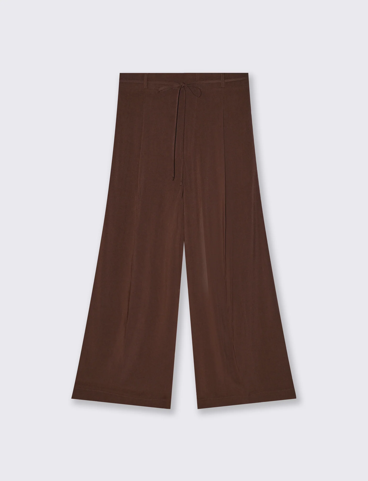 Pantalone Coulotte con Elastico e Coulisse - Marrone cioccolato - Image 4
