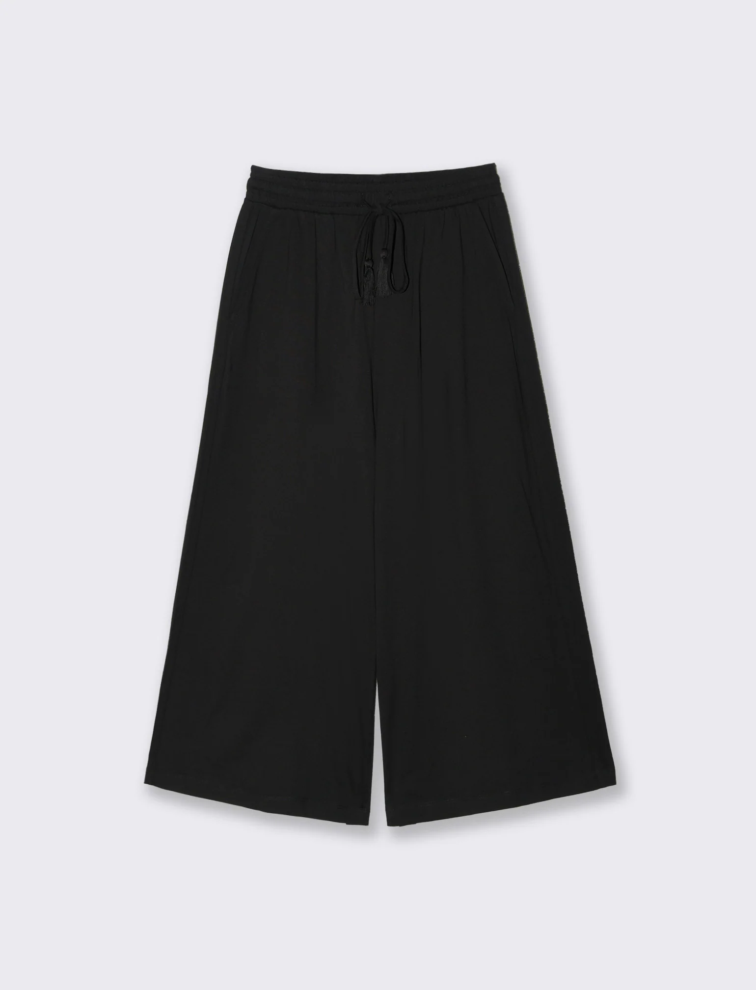 Pantalone Coulotte con Elastico e Coulisse - Nero