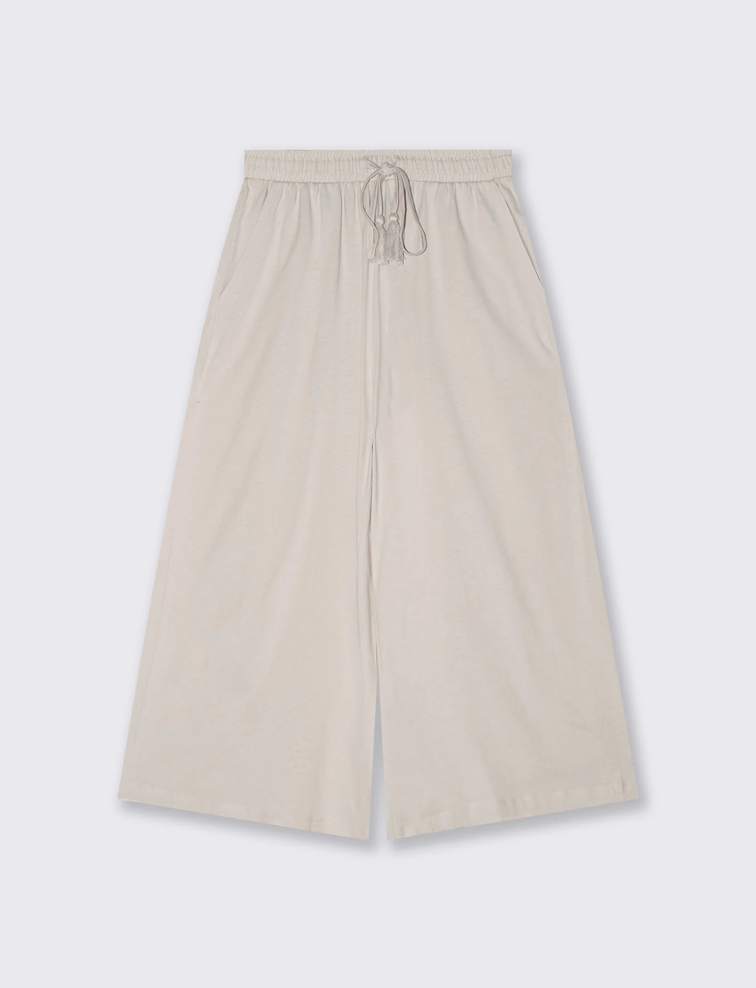 Pantalone Coulotte con Elastico e Coulisse - Sabbia