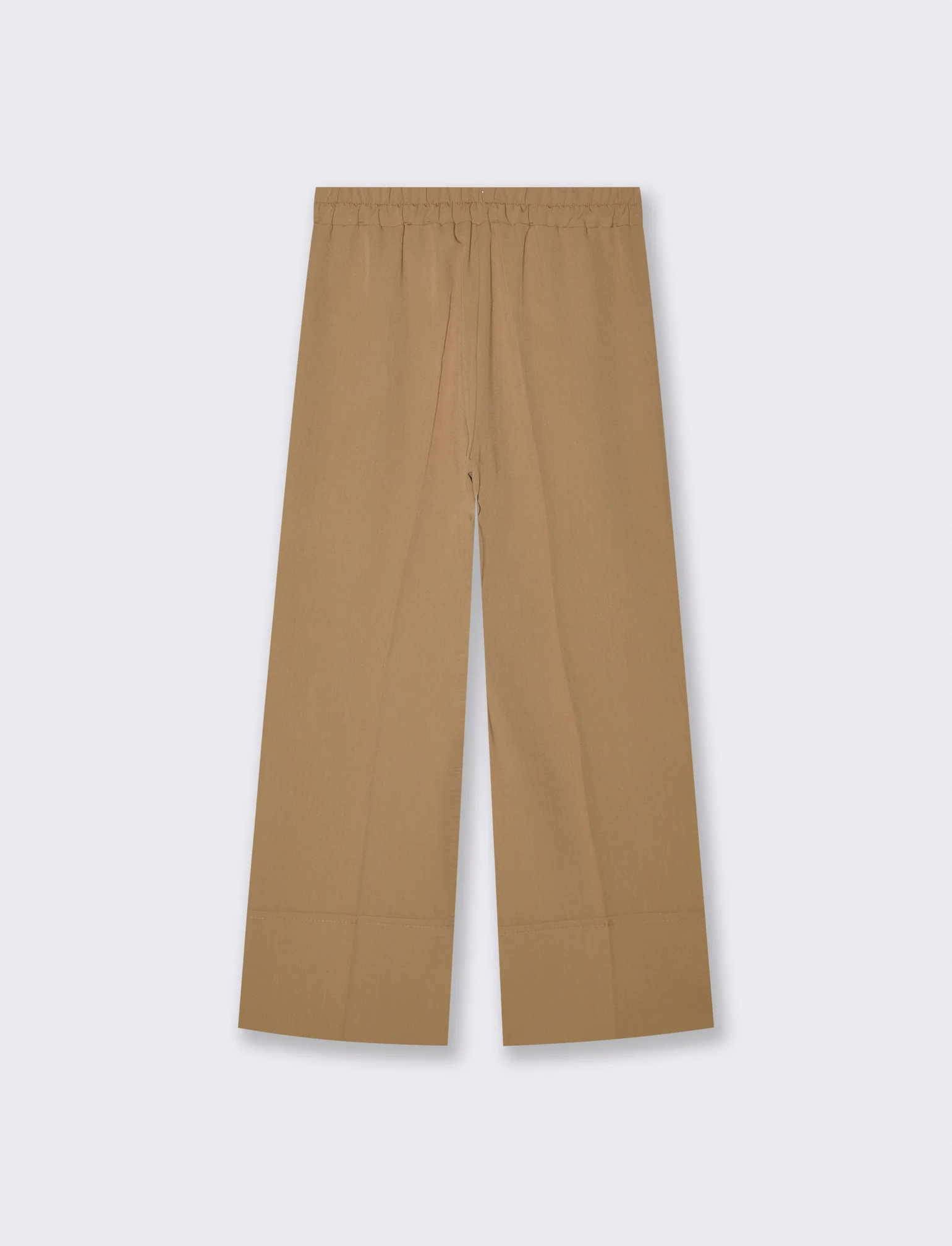 Pantalone Coulotte con Elastico e Risvolto - Sabbia - Image 2