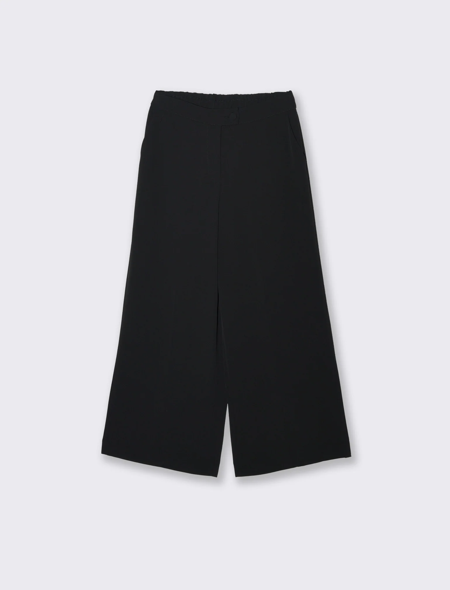 Pantalone coulotte con tasche ed elastico al dietro - Nero - Image 4