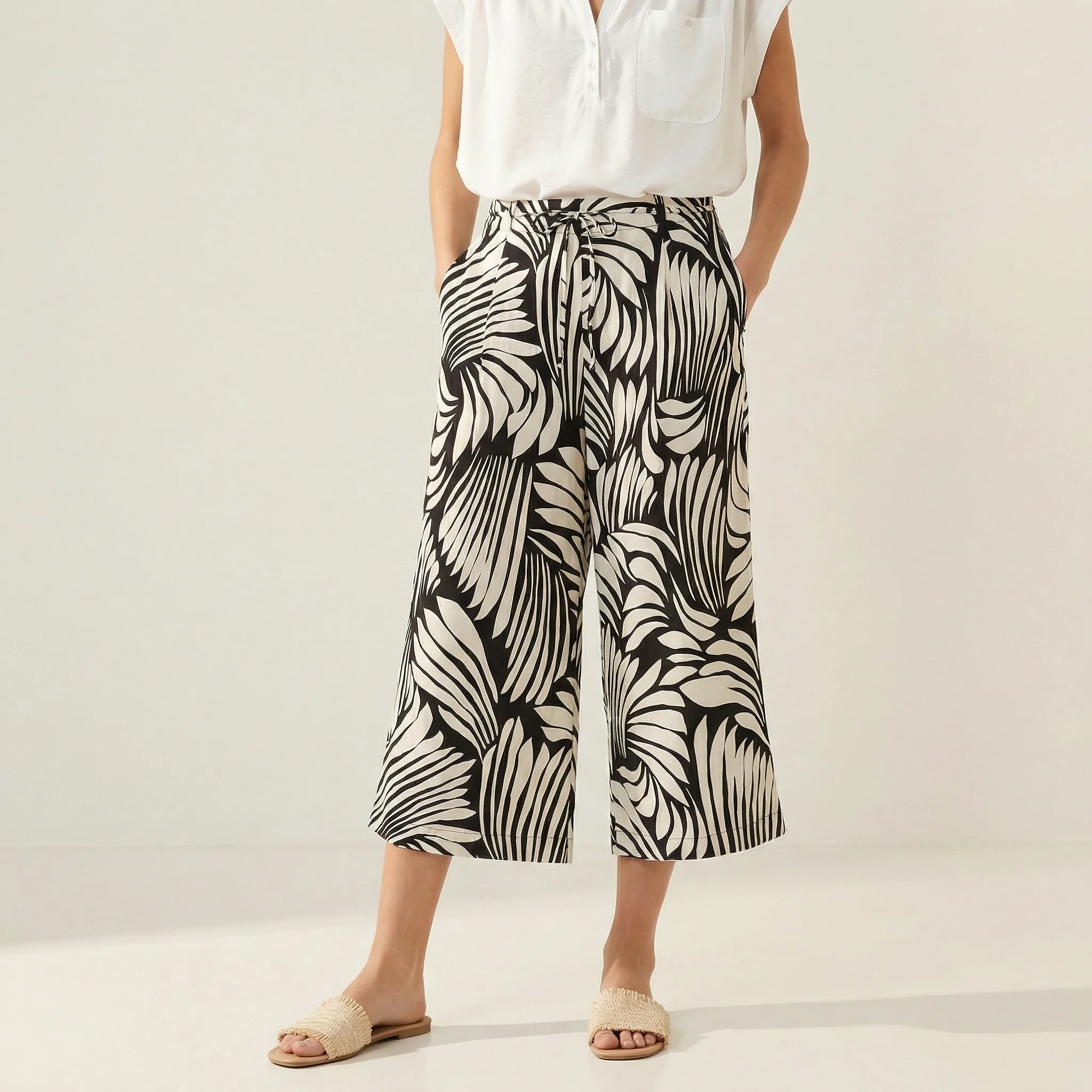 Pantalone Coulotte Stampato con Coulisse - var 1 - Image 3