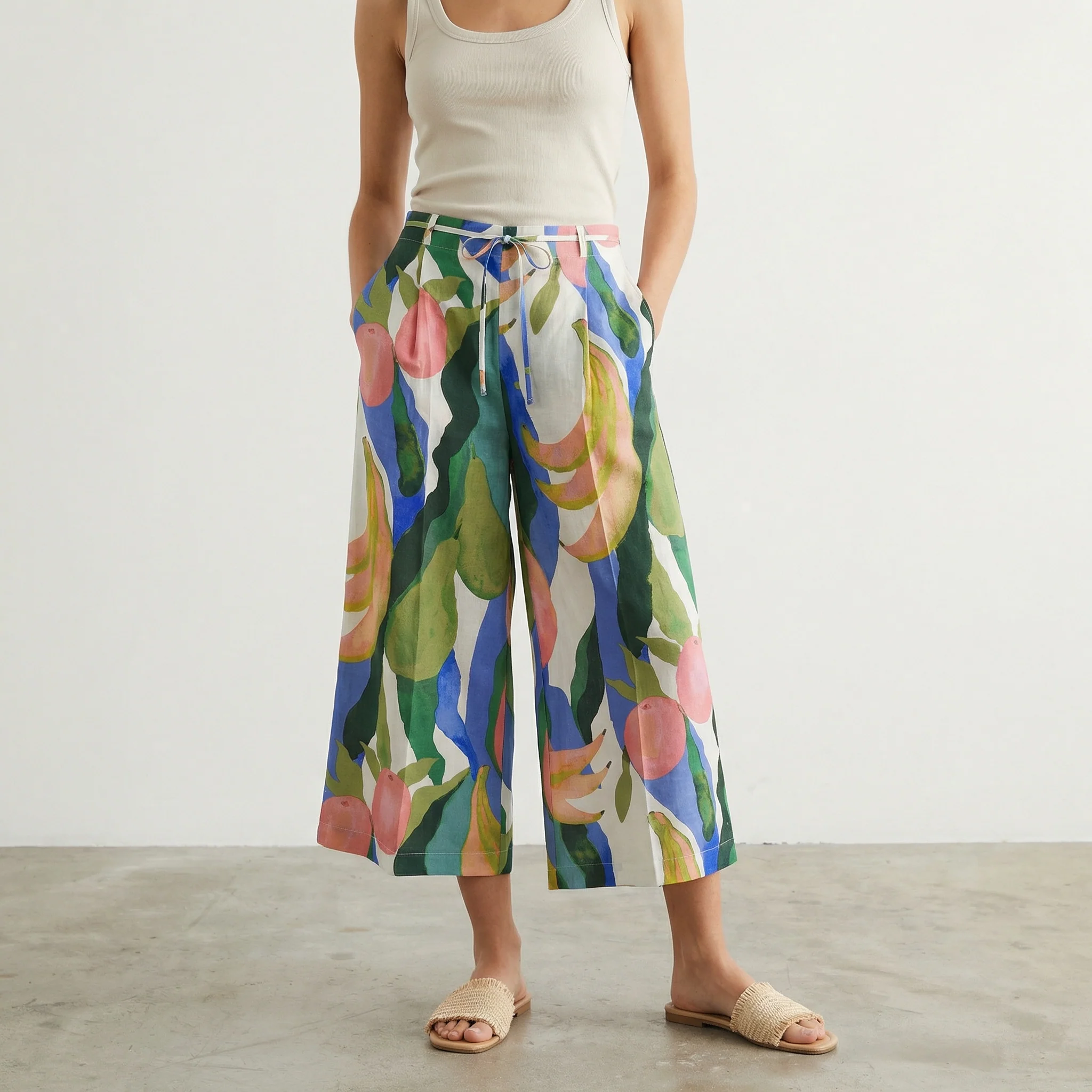 Pantalone Coulotte Stampato con Coulisse - var 3 - Image 3