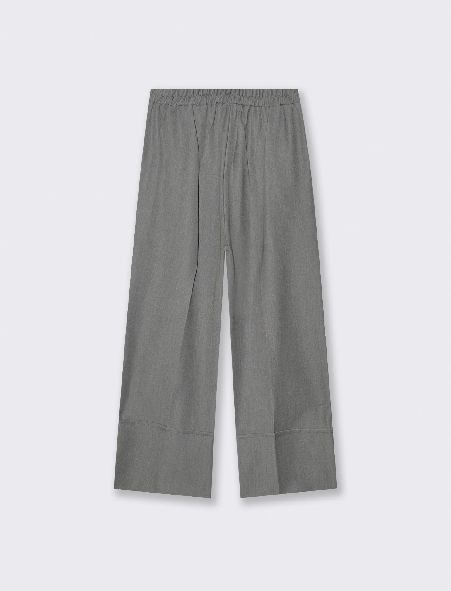 PANTALONE CROP CON RISVOLTO - Grigio mel. - Image 3