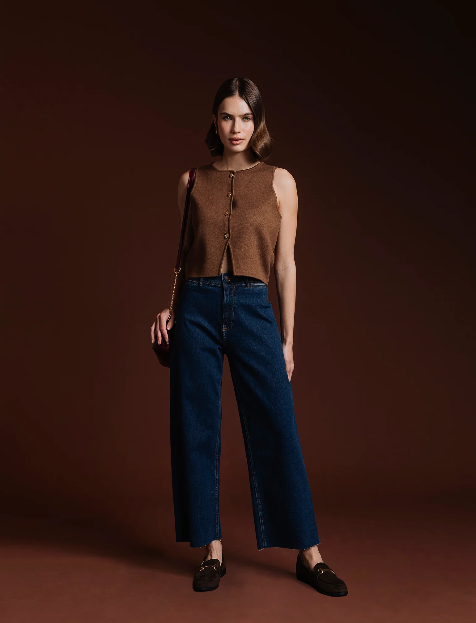 PANTALONE CROP - DENIM SCURO - Image 3
