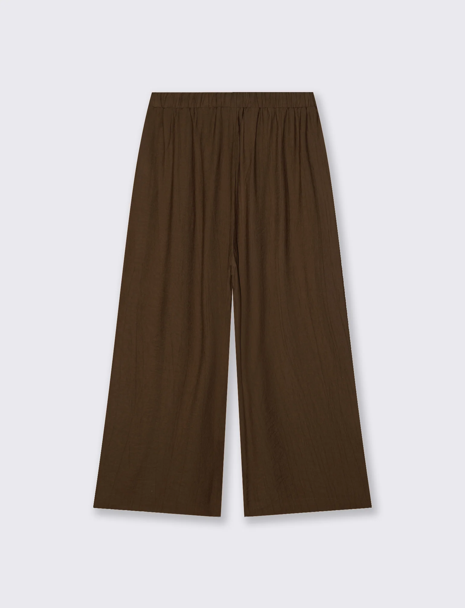Pantalone Culotte con Elastico in Vita - Marrone cioccolato - Image 4