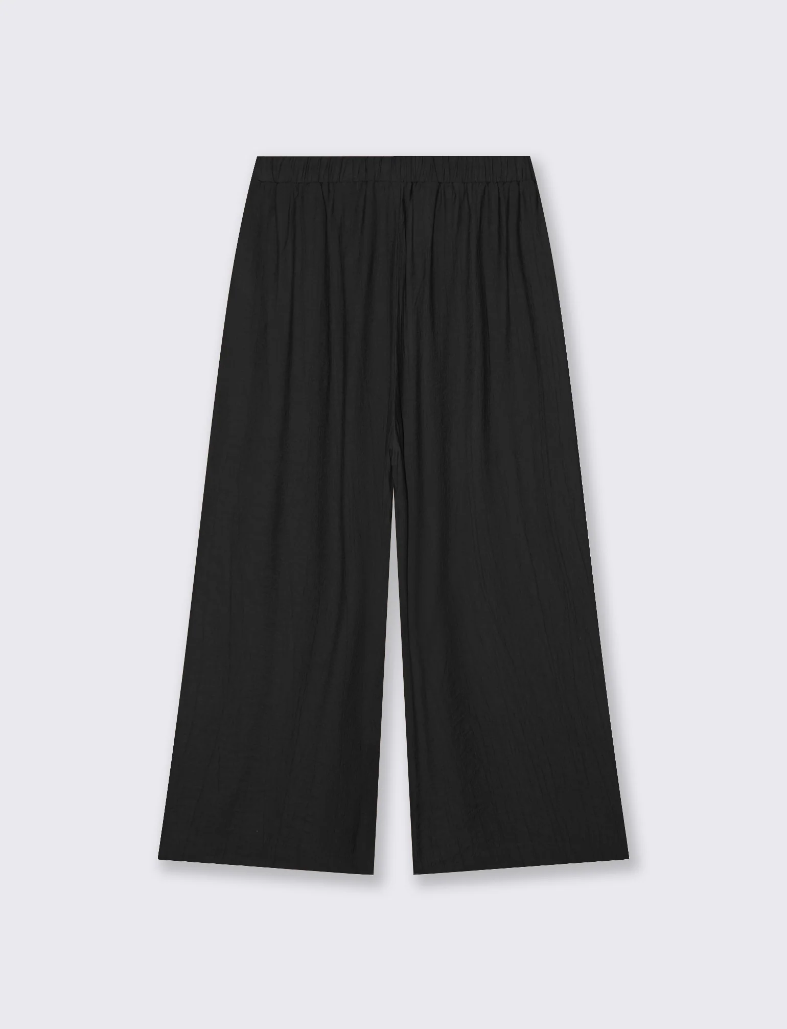 Pantalone Culotte con Elastico in Vita - Nero - Image 4