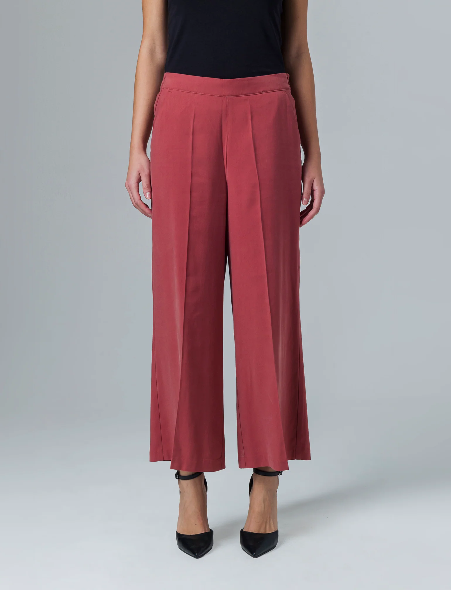 Pantalone culotte da donna - Rosso mattone