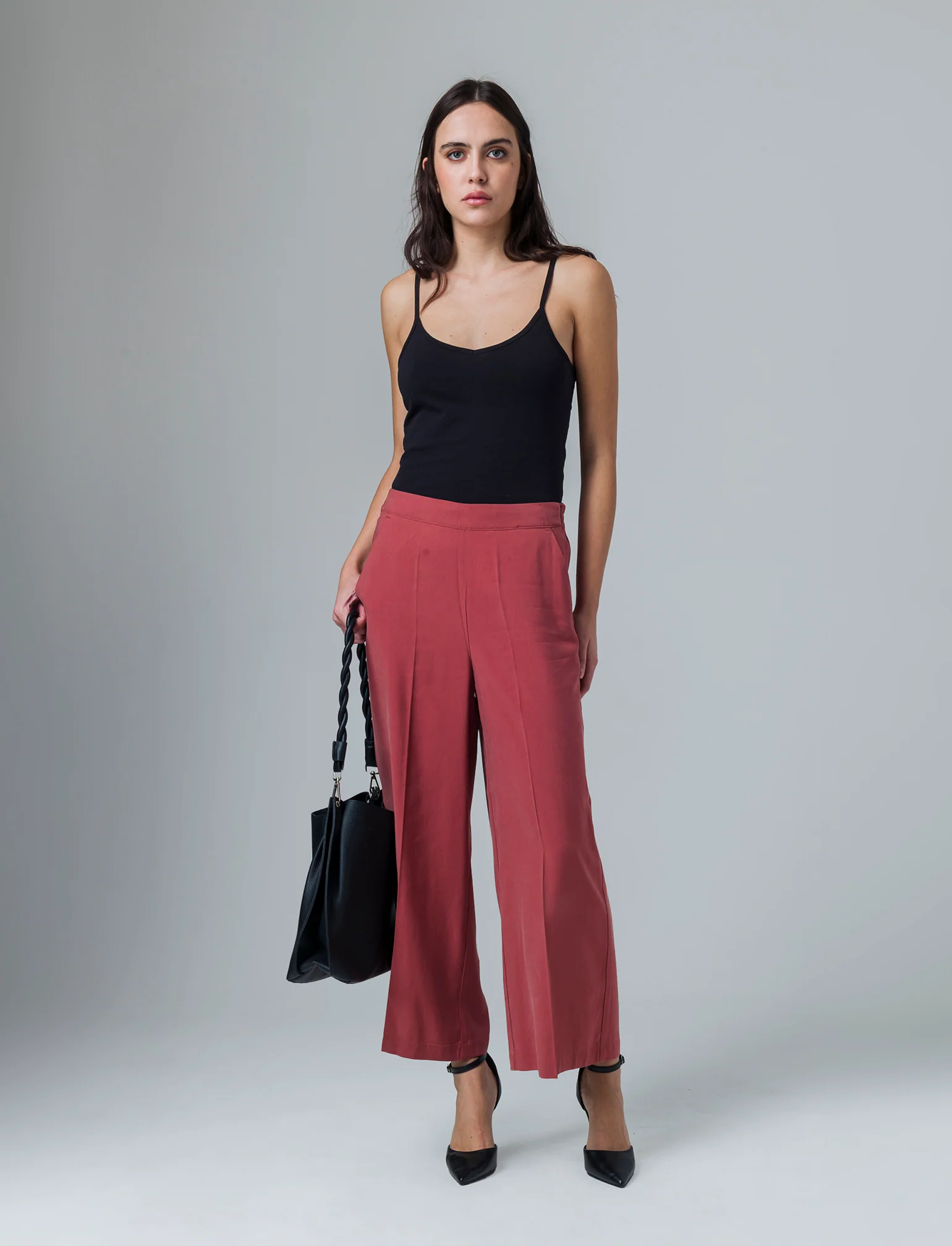 Pantalone culotte da donna - Rosso mattone - Image 3