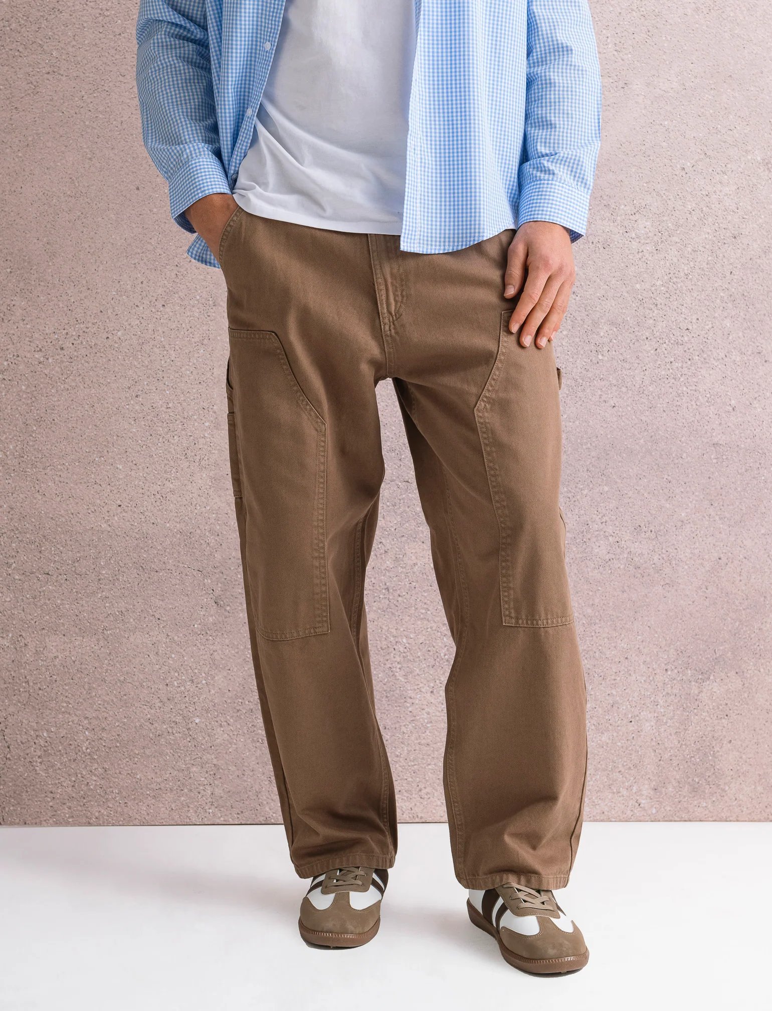PANTALONE DENIM CARPENTER BAGGY FIT - Grigio fango - Image 3
