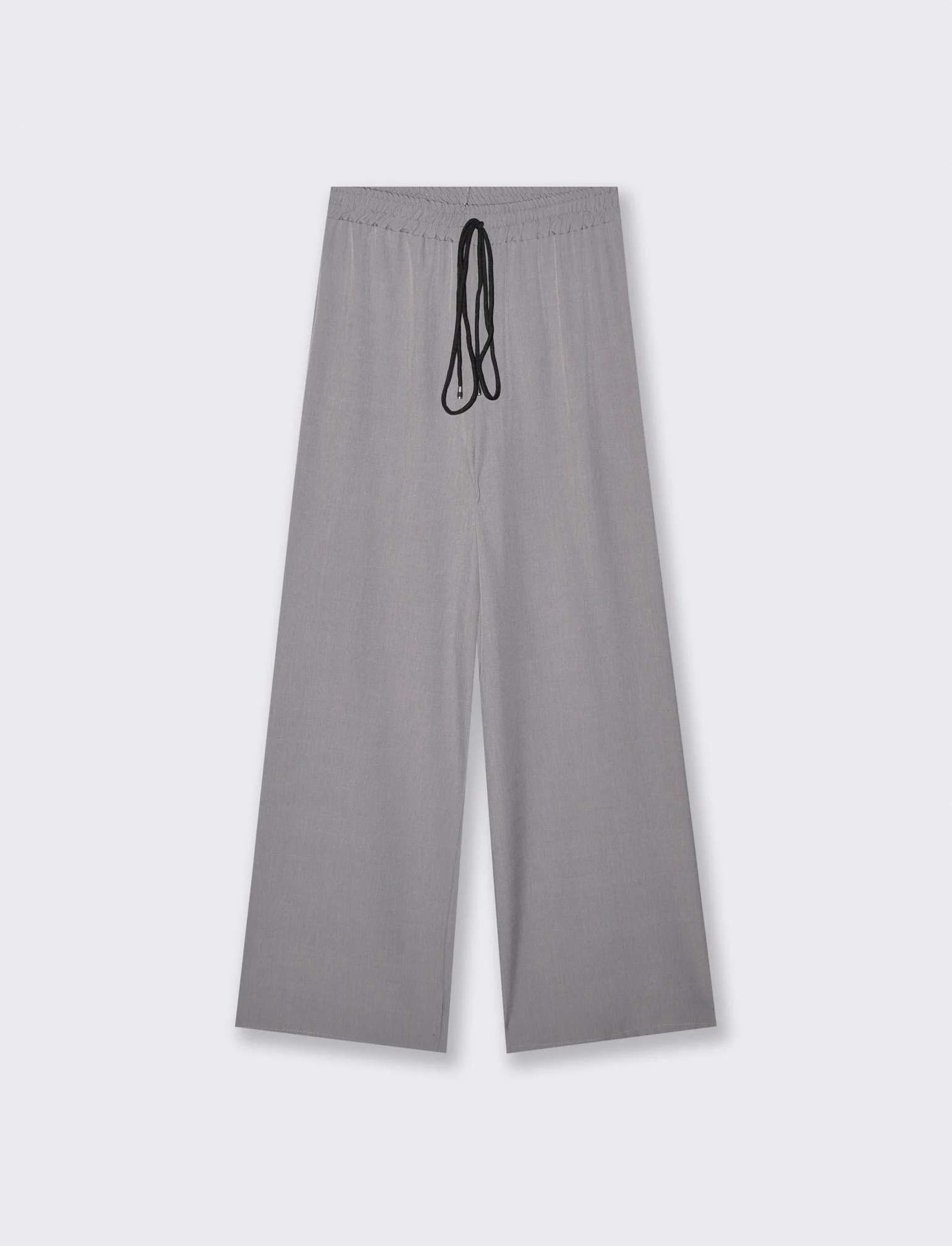 Pantalone Dritto con Elastico e Coulisse - Grigio
