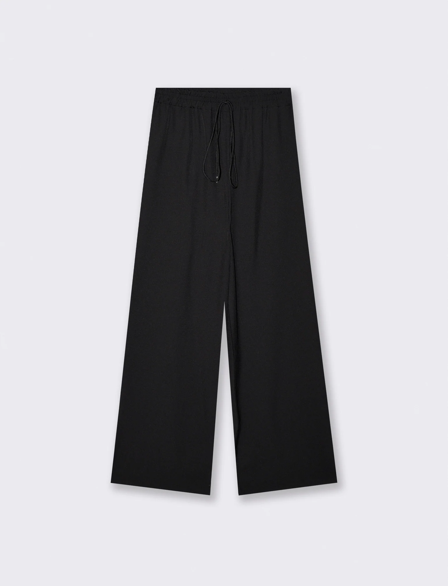 Pantalone Dritto con Elastico e Coulisse - Nero