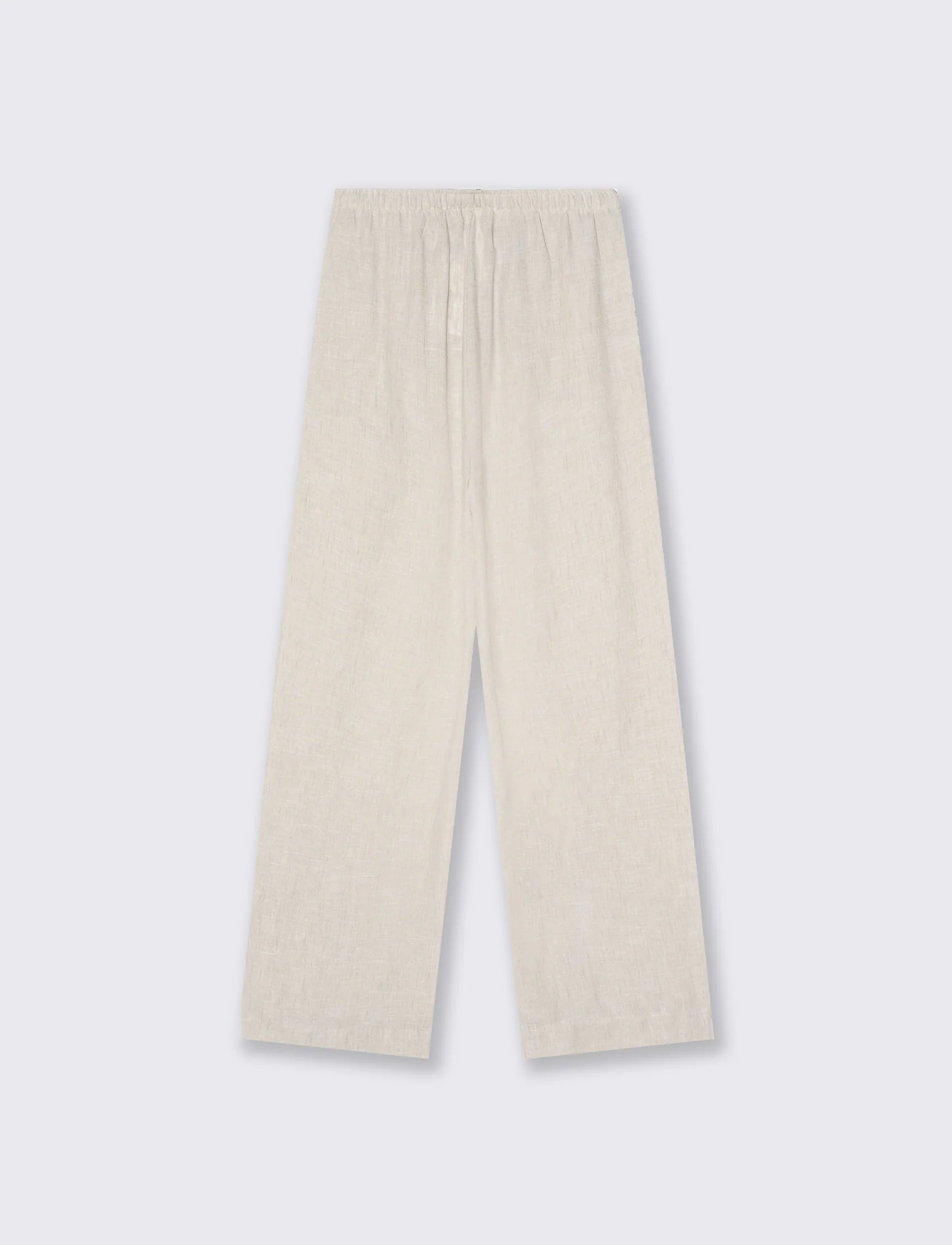 Pantalone Dritto Morbido con Coulisse - Grigio mel. - Image 2