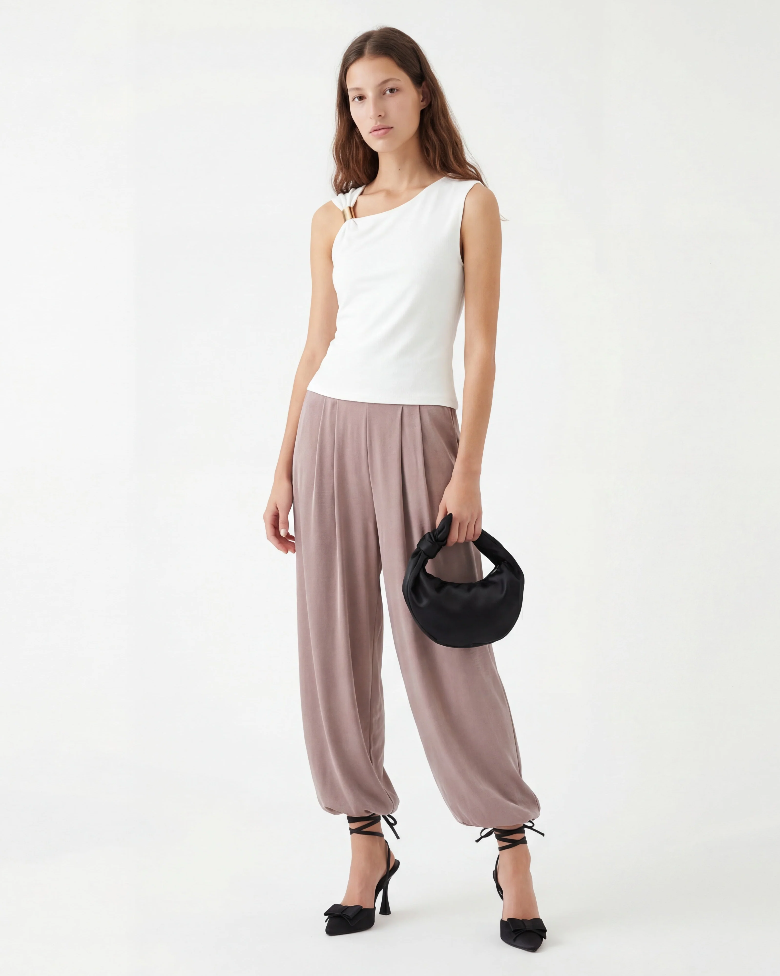 Pantalone effetto palloncino - Grigio fango - Image 3
