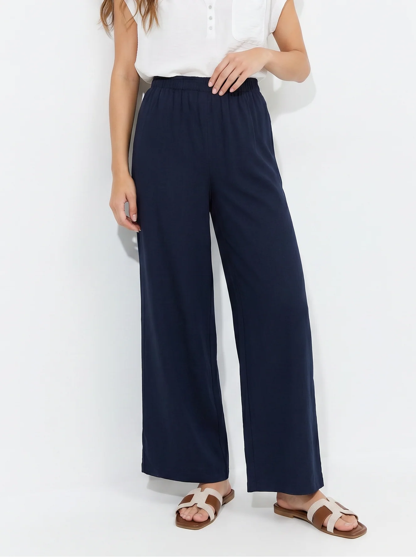 Pantalone Elasticizzato con Vestibilità Orbida - Blu - Image 4