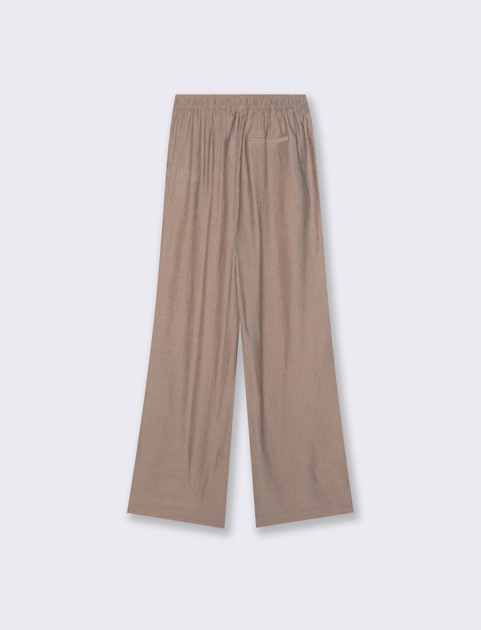 Pantalone Elastico Arricciato in Vita - Beige - Image 2