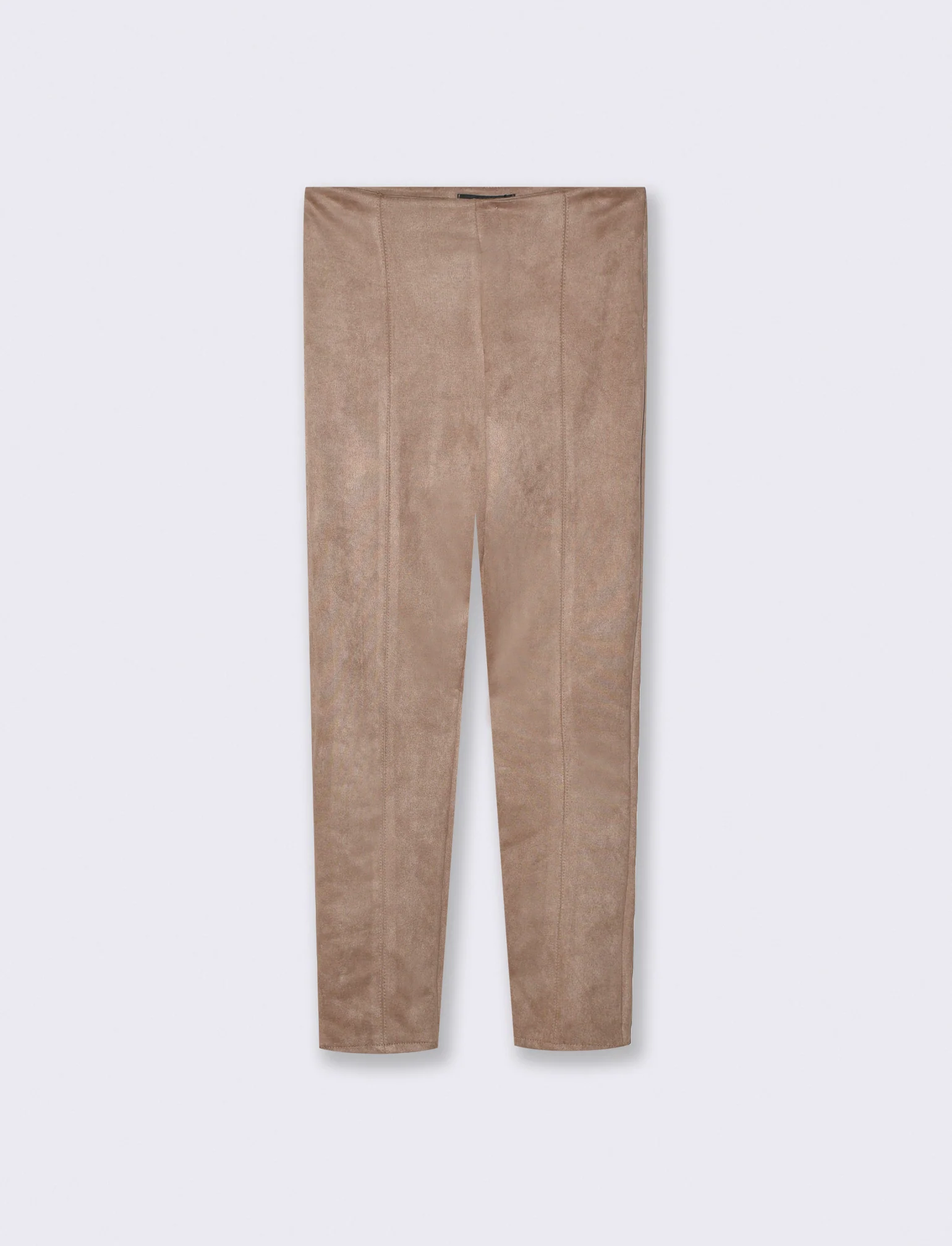 Pantalone elastico in suede - Grigio fango