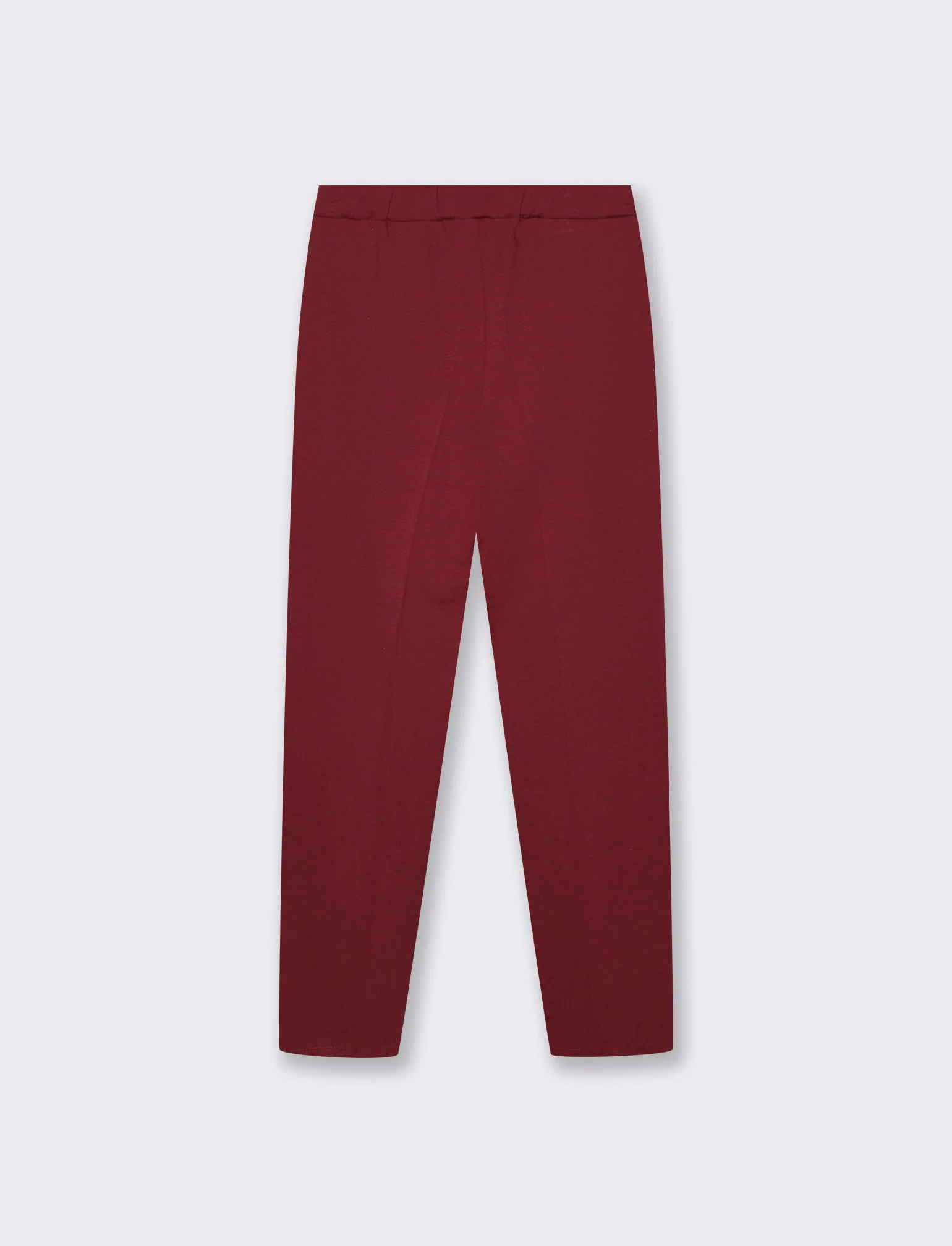 Pantalone elegante con taglio dritto, pieghe frontali e cintura rivestita - Bordeaux - Image 2
