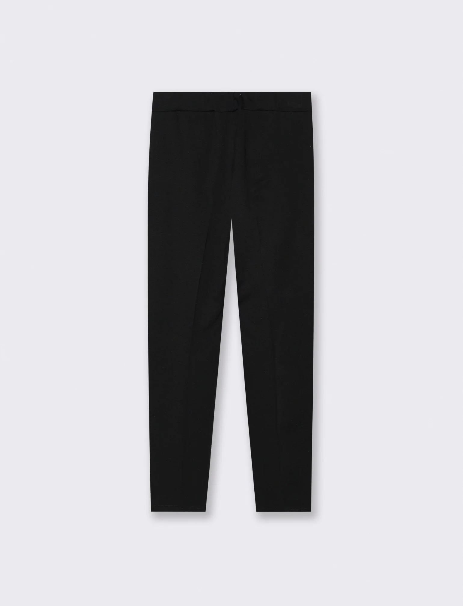 Pantalone elegante con taglio dritto, pieghe frontali e cintura rivestita - Nero - Image 2