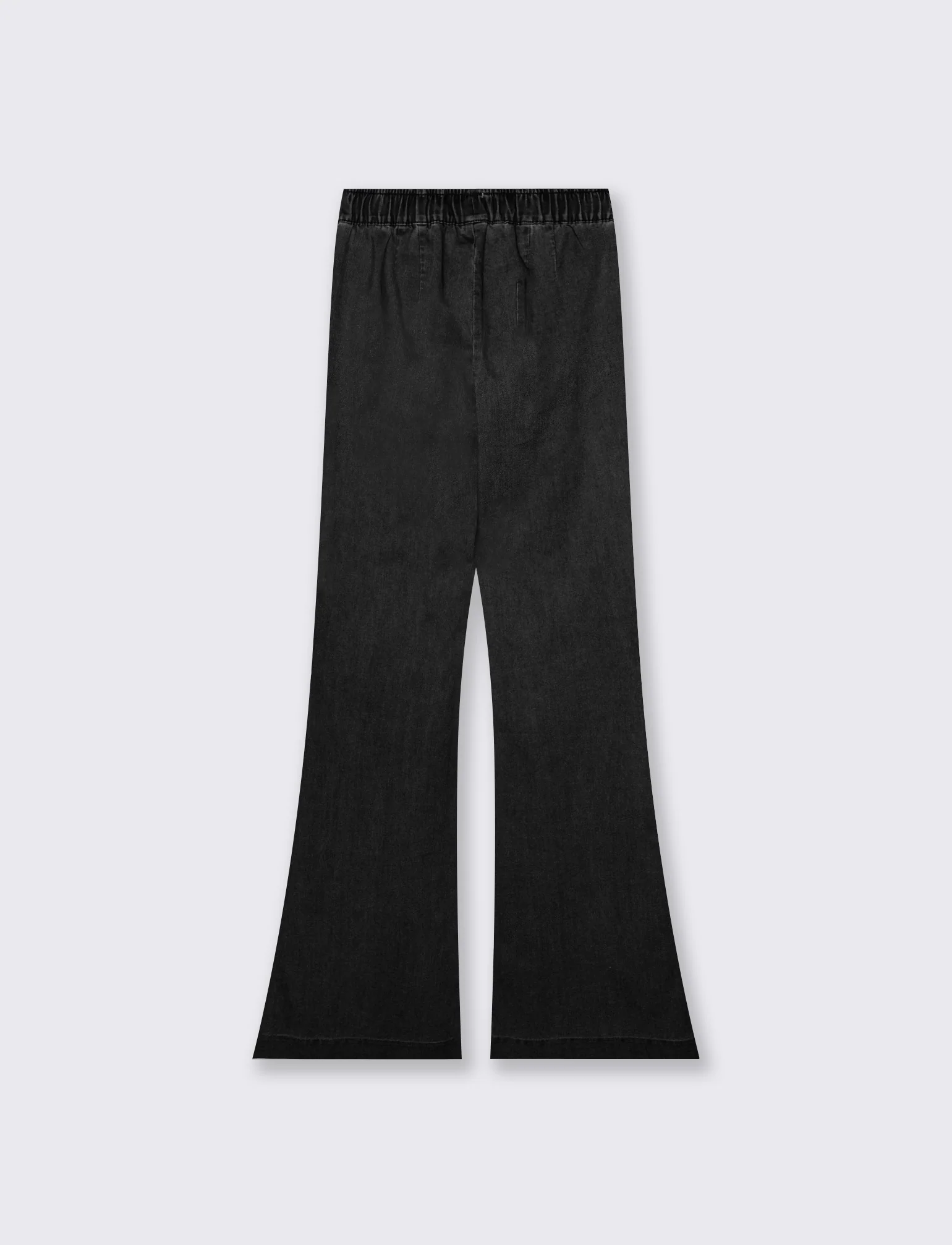 Pantalone Flare con Elastico in Vita - Nero - Image 2