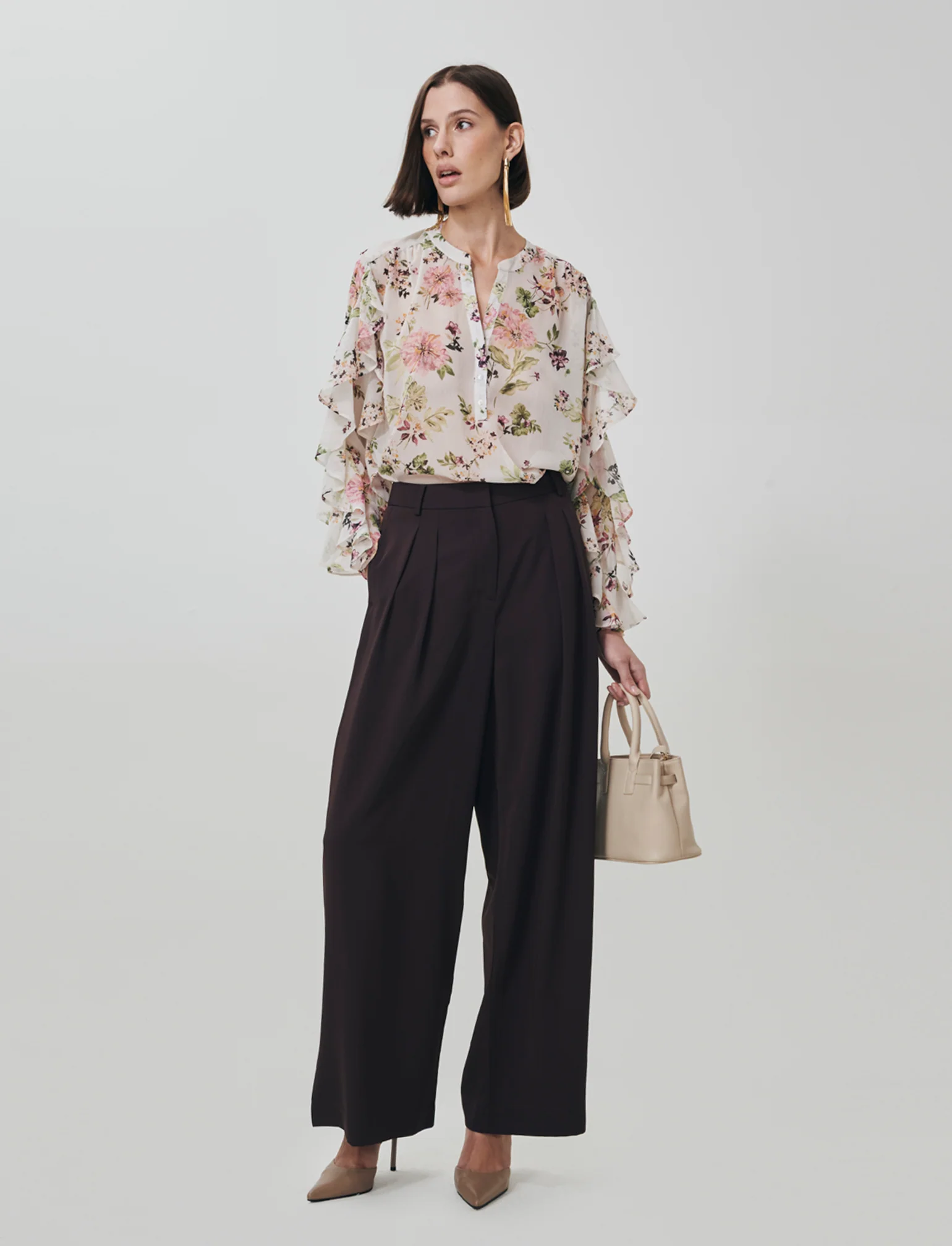 Pantalone Gamba Dritta con Tasche Americane - Moro - Image 3