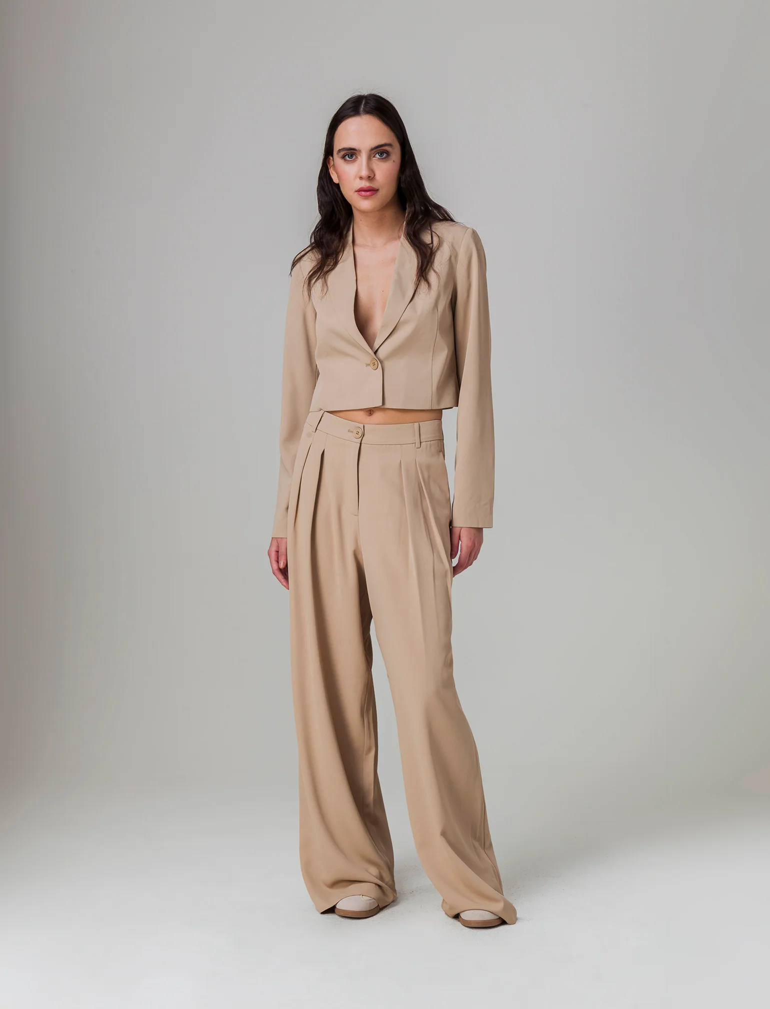 Pantalone gamba dritta da donna - Beige - Image 3
