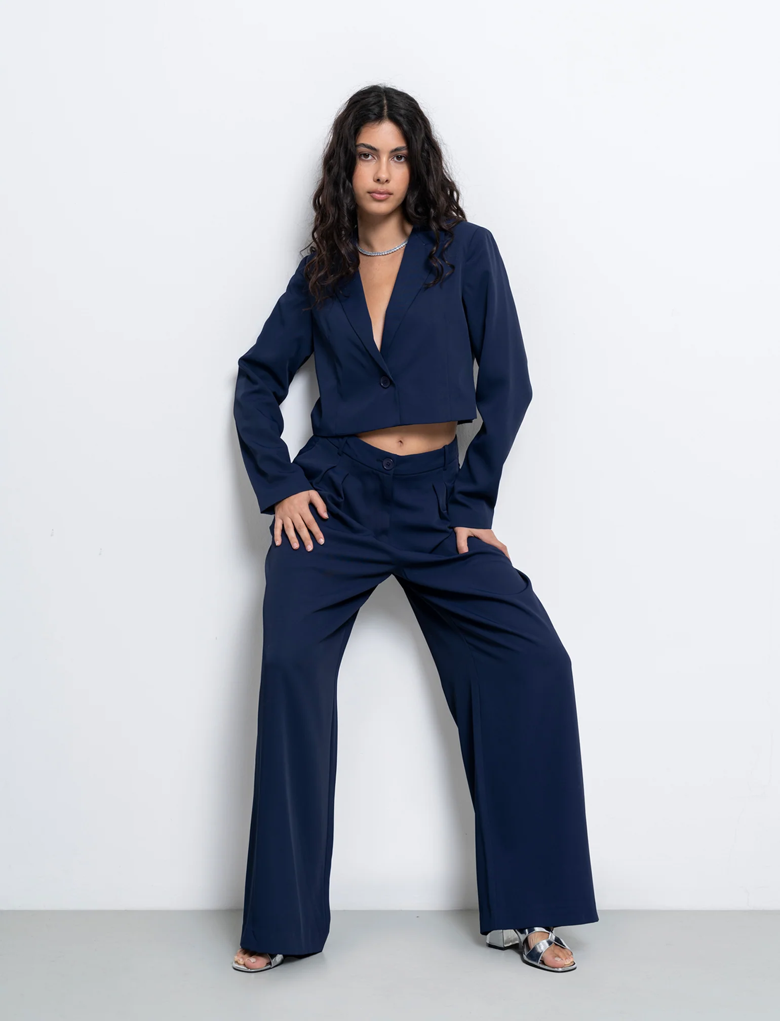 Pantalone gamba dritta da donna - Blu - Image 3