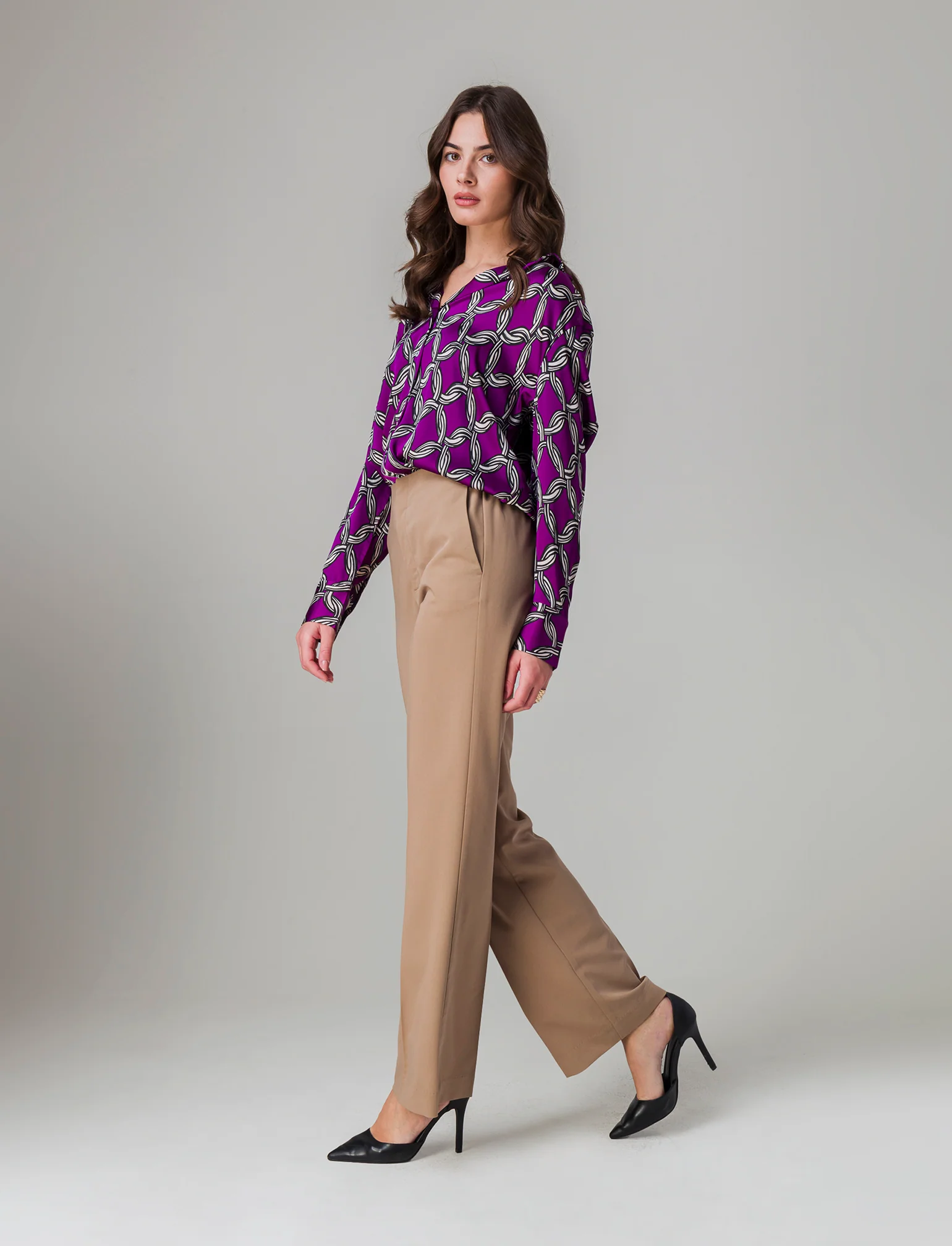 Pantalone gamba dritta da donna - Cammello - Image 3