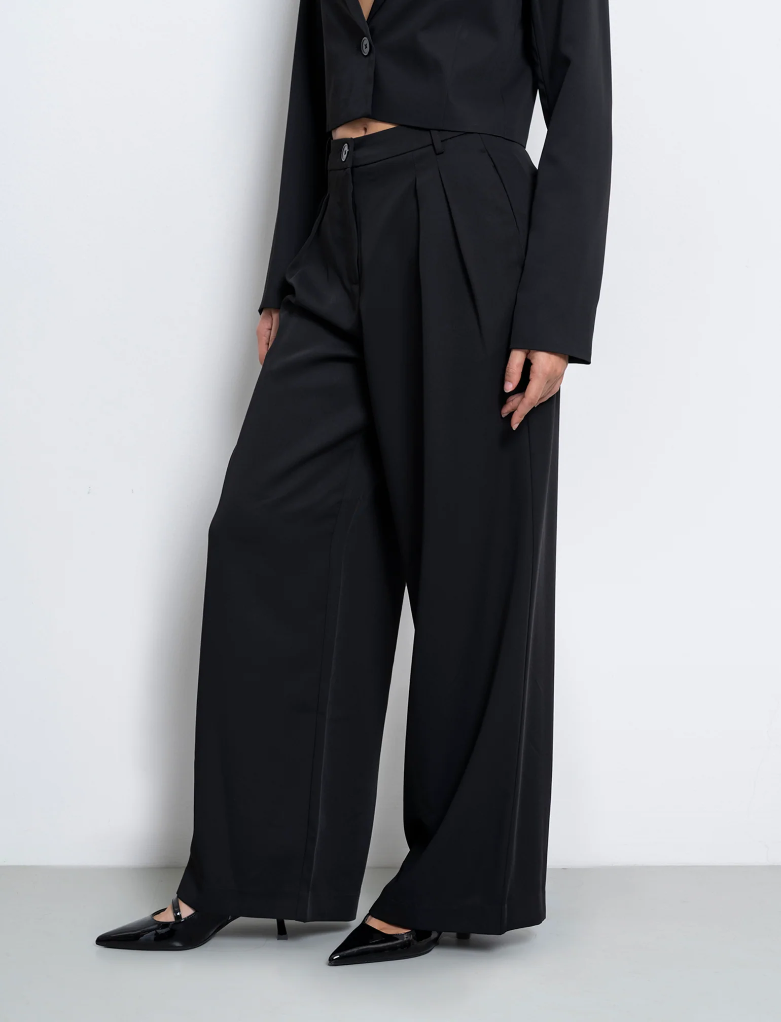 Pantalone gamba dritta da donna - Nero - Image 2