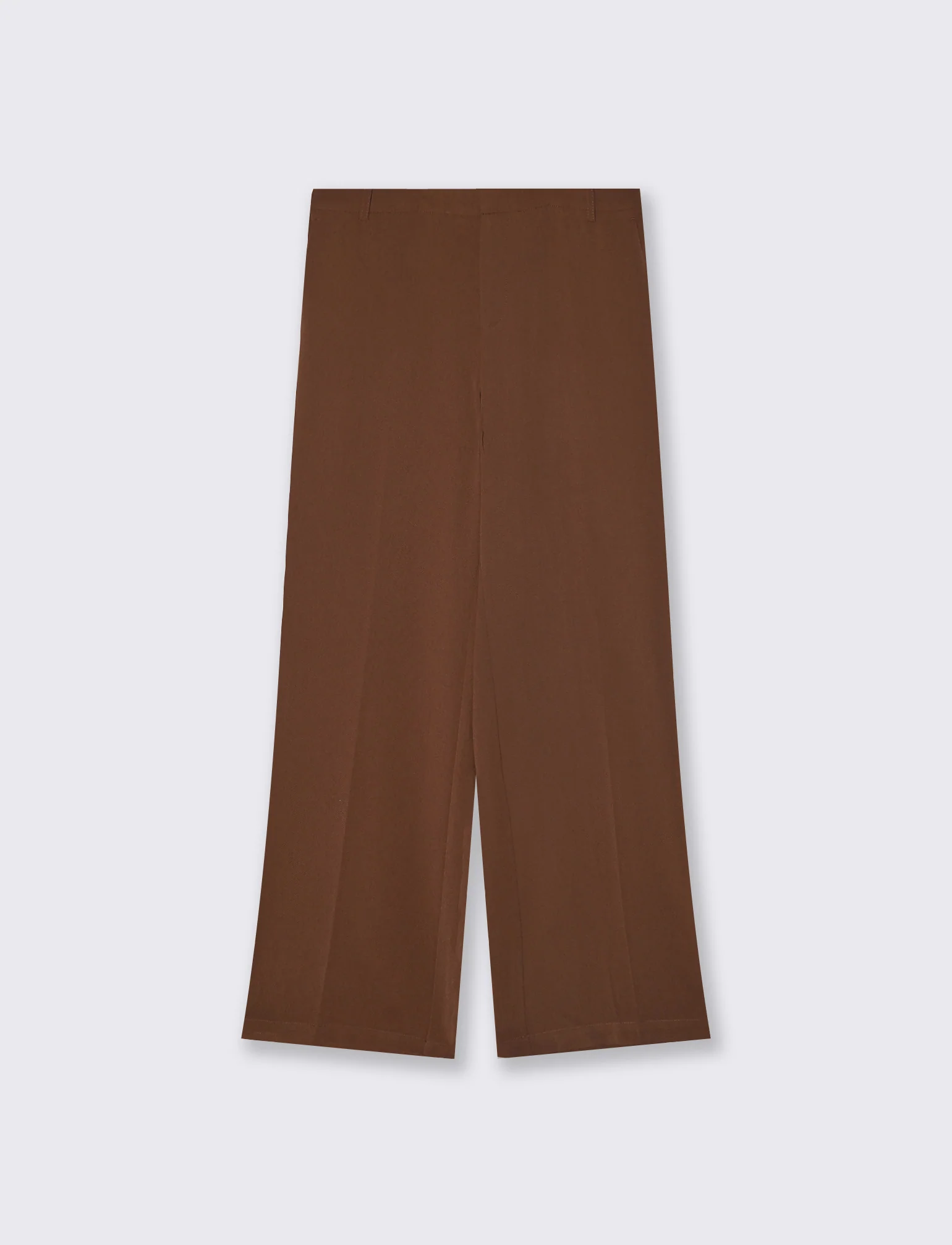 Pantalone Gamba Larga con Pinces Retro - Marrone cioccolato - Image 2