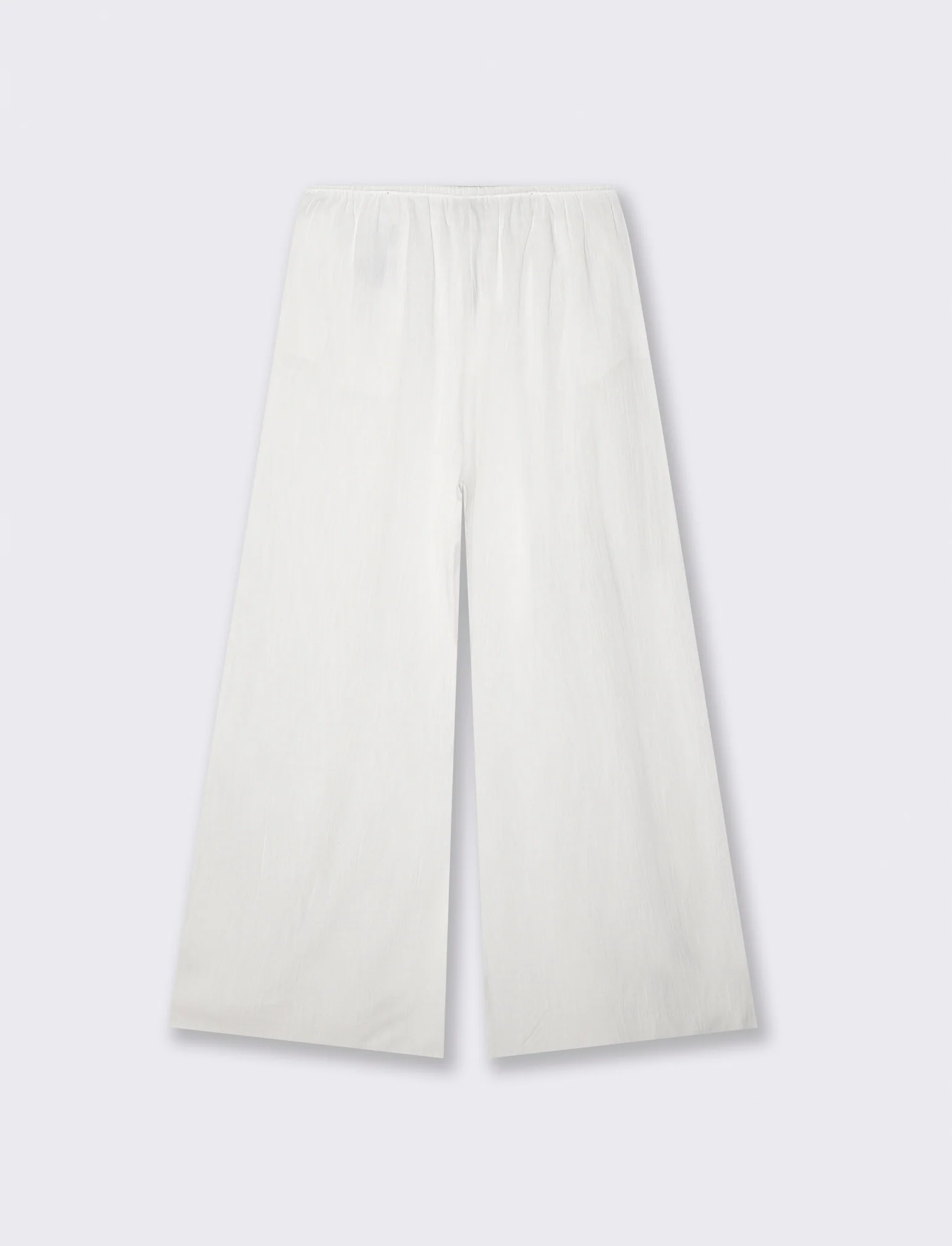 Pantalone Gamba Larga con Spacchi Laterali - Bianco - Image 2