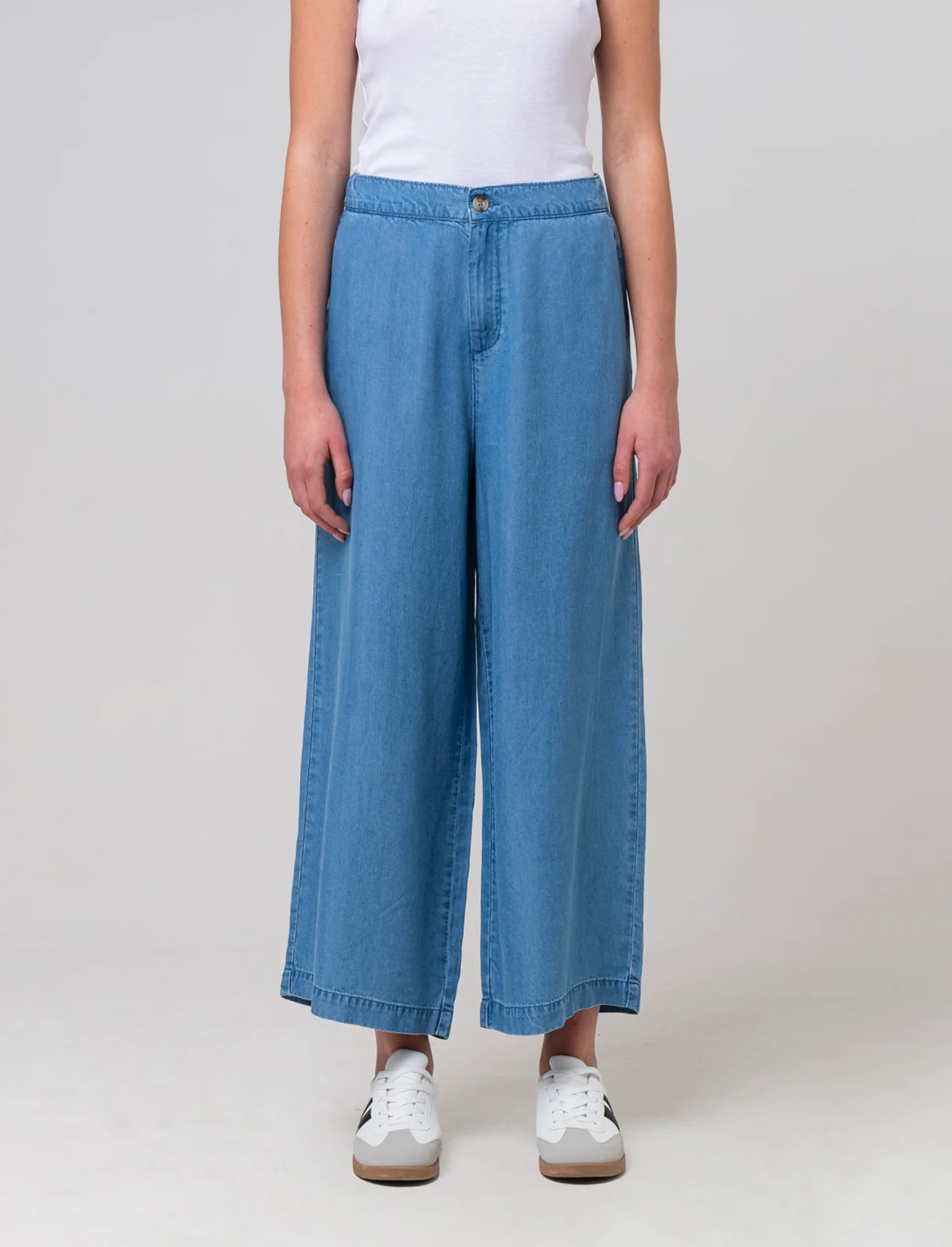 Pantalone gamba larga da donna - Denim - Image 3