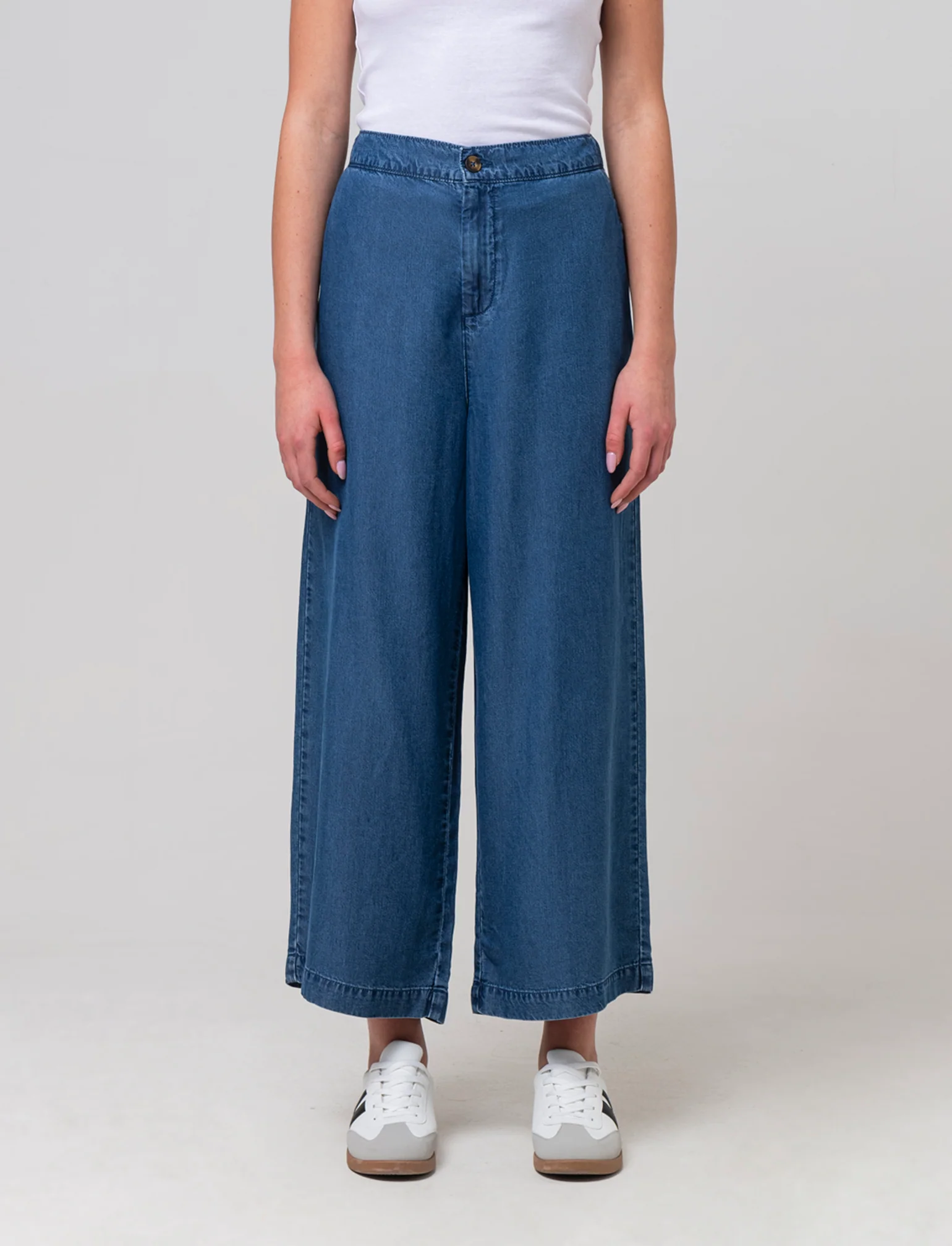Pantalone gamba larga da donna - DENIM SCURO