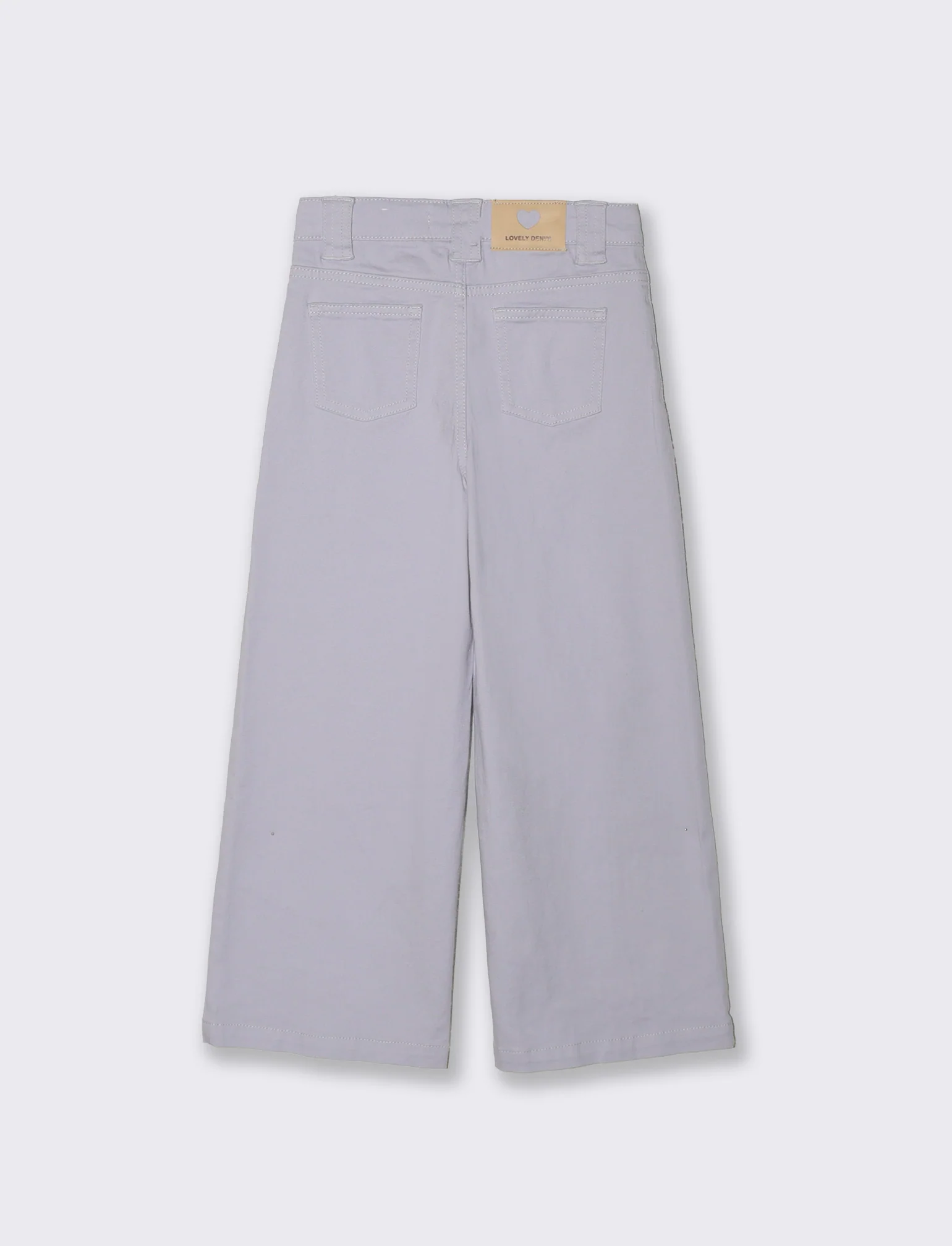 Pantalone gamba larga in cotone per bambina - Lilla - Image 2
